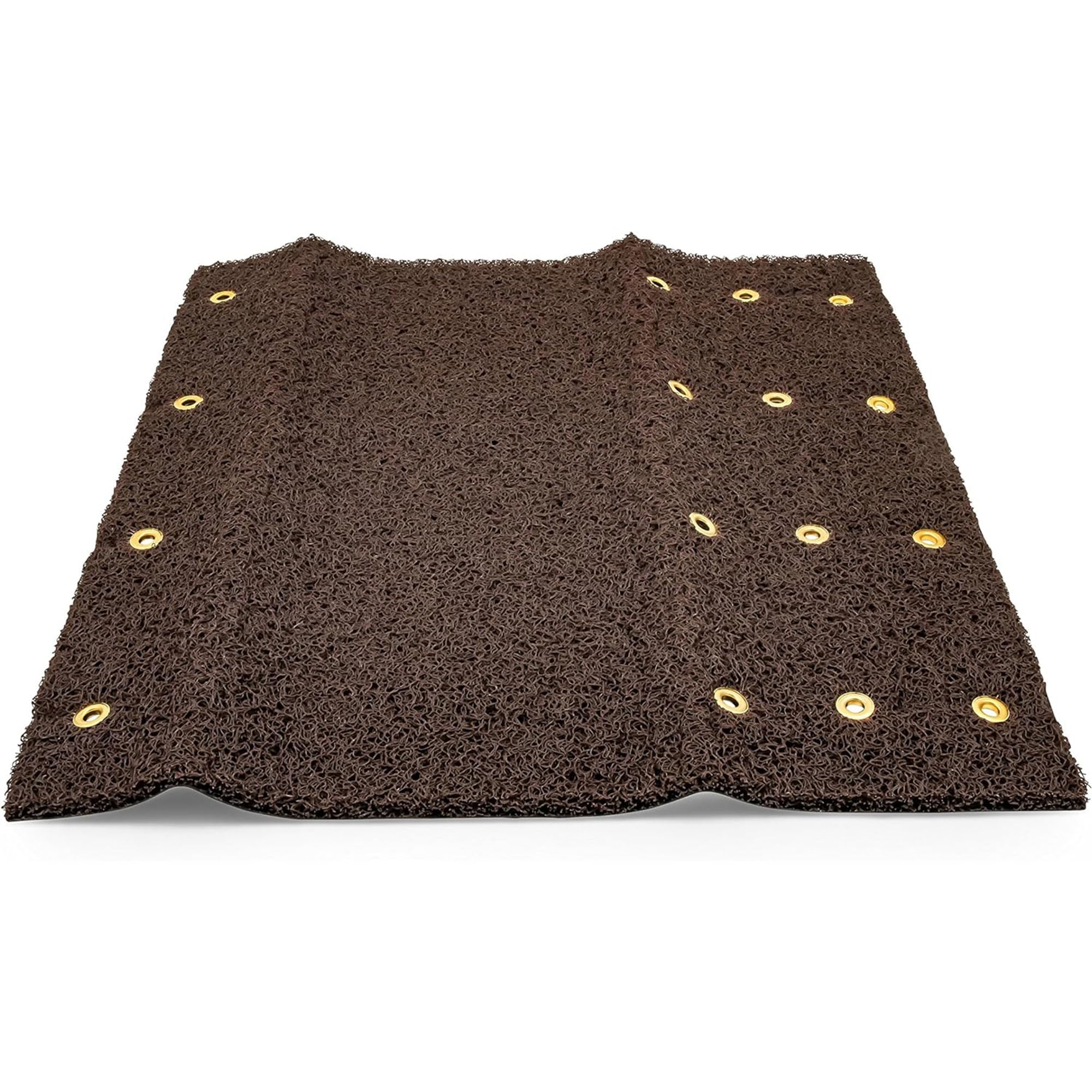 Camco RV Premium Wrap Around Step Rug (PVC Material (22" x 23"), Brown (42967)