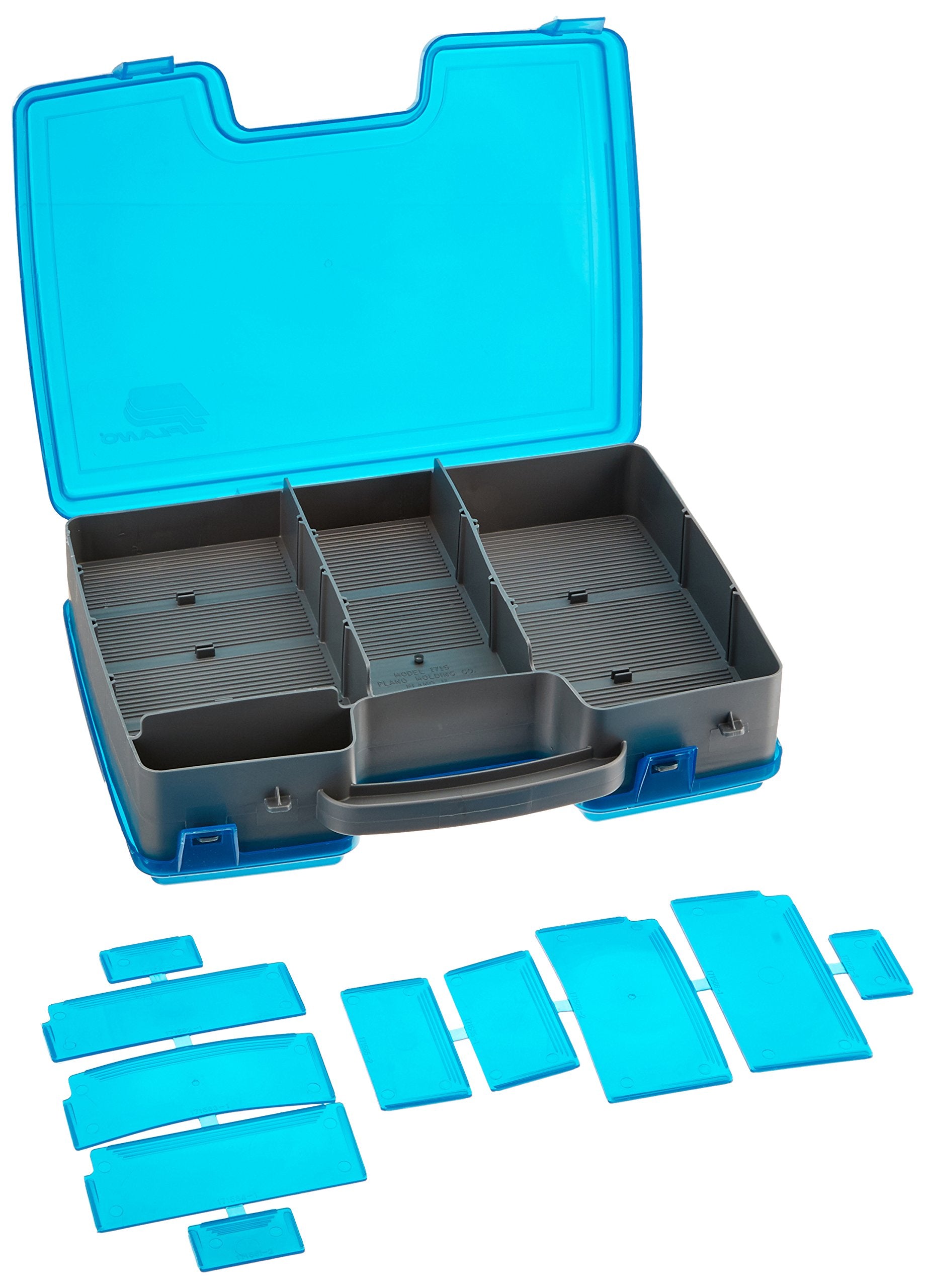 Plano 2 Sided Large Tackle Box, Metallic Gray & Blue, Medium