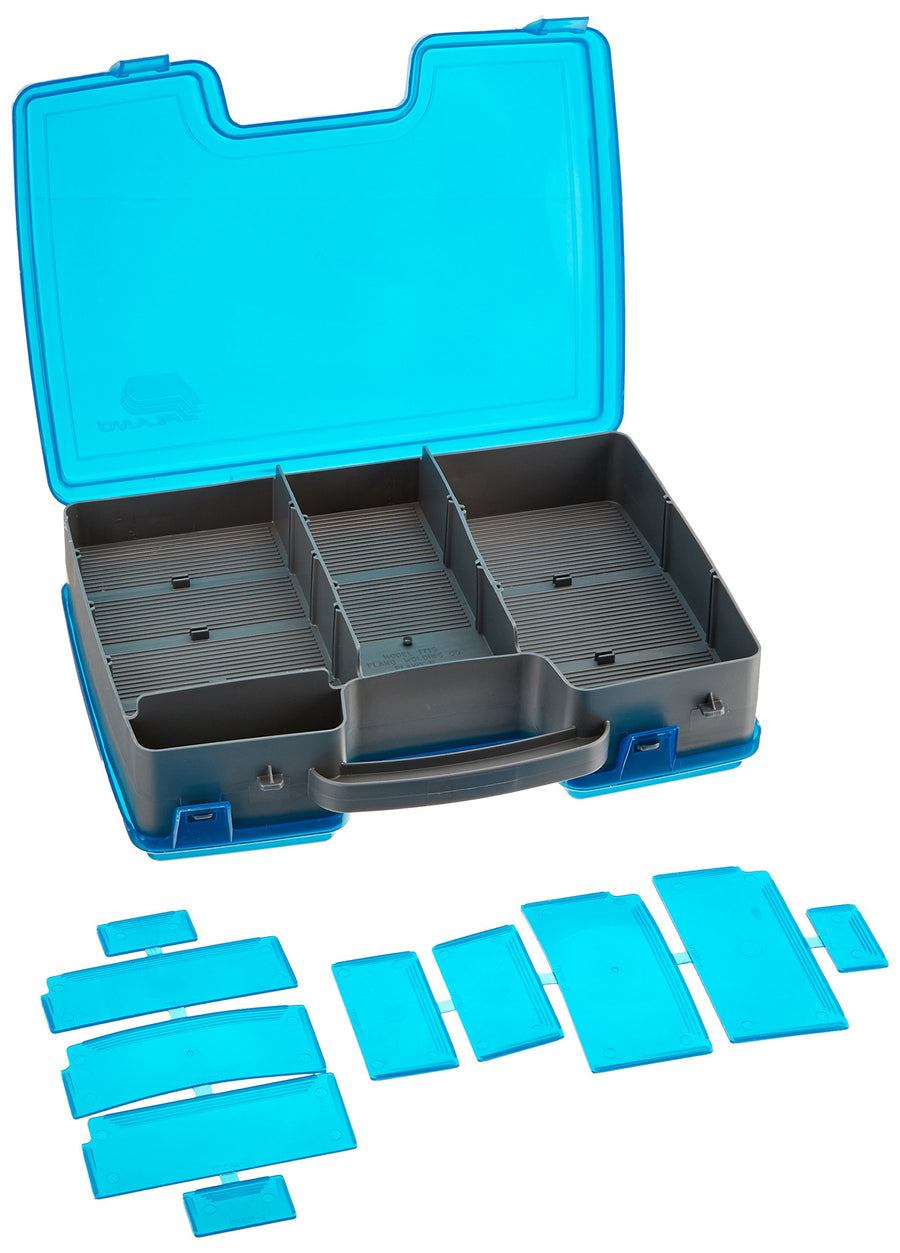 Plano 2 Sided Large Tackle Box, Metallic Gray & Blue, Medium