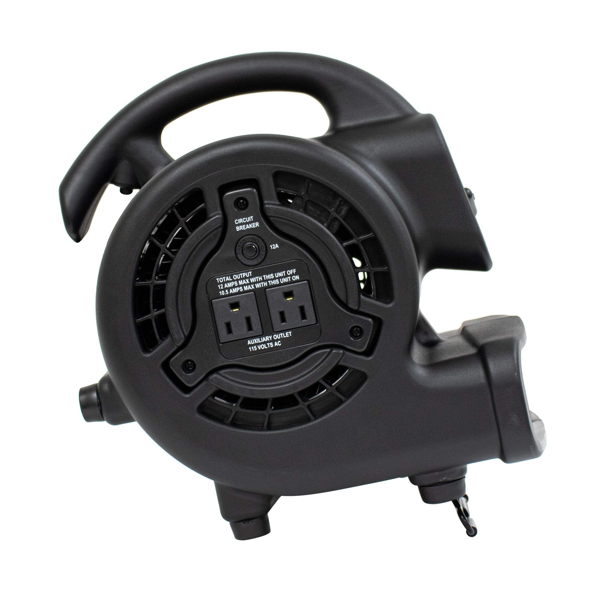 Mini Mighty XPOWER P-80A 138 W 600 CFM Centrifugal Air Mover, Carpet Dryer, Floor Fan, Blower, Stackable, Daisy Chain, for Water Damage Restoration, Janitorial, Plumbing, Home Use, Black