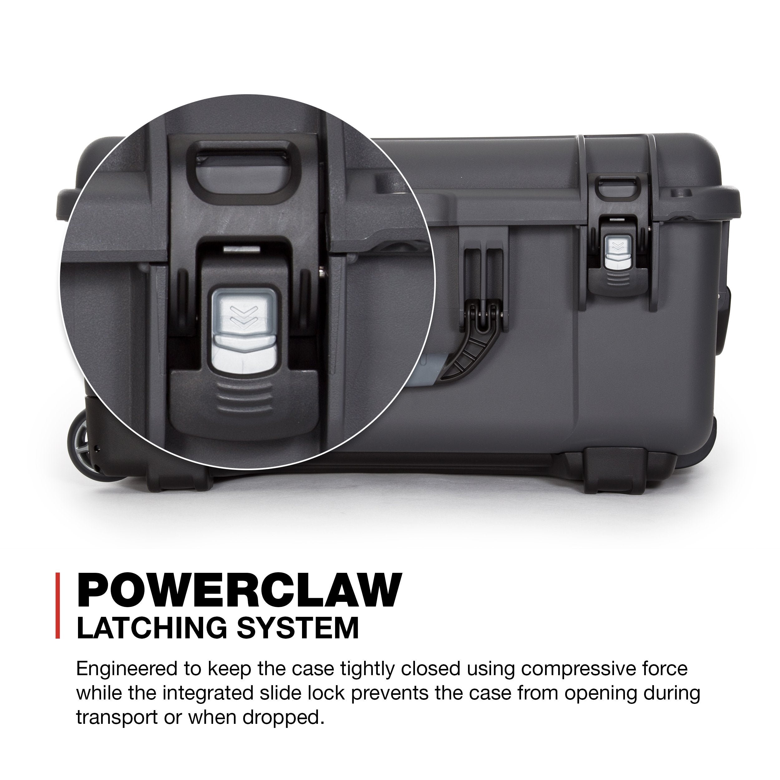 Waterproof NANUK 950 Hard Case with Wheels and Padded Divider - Graphite