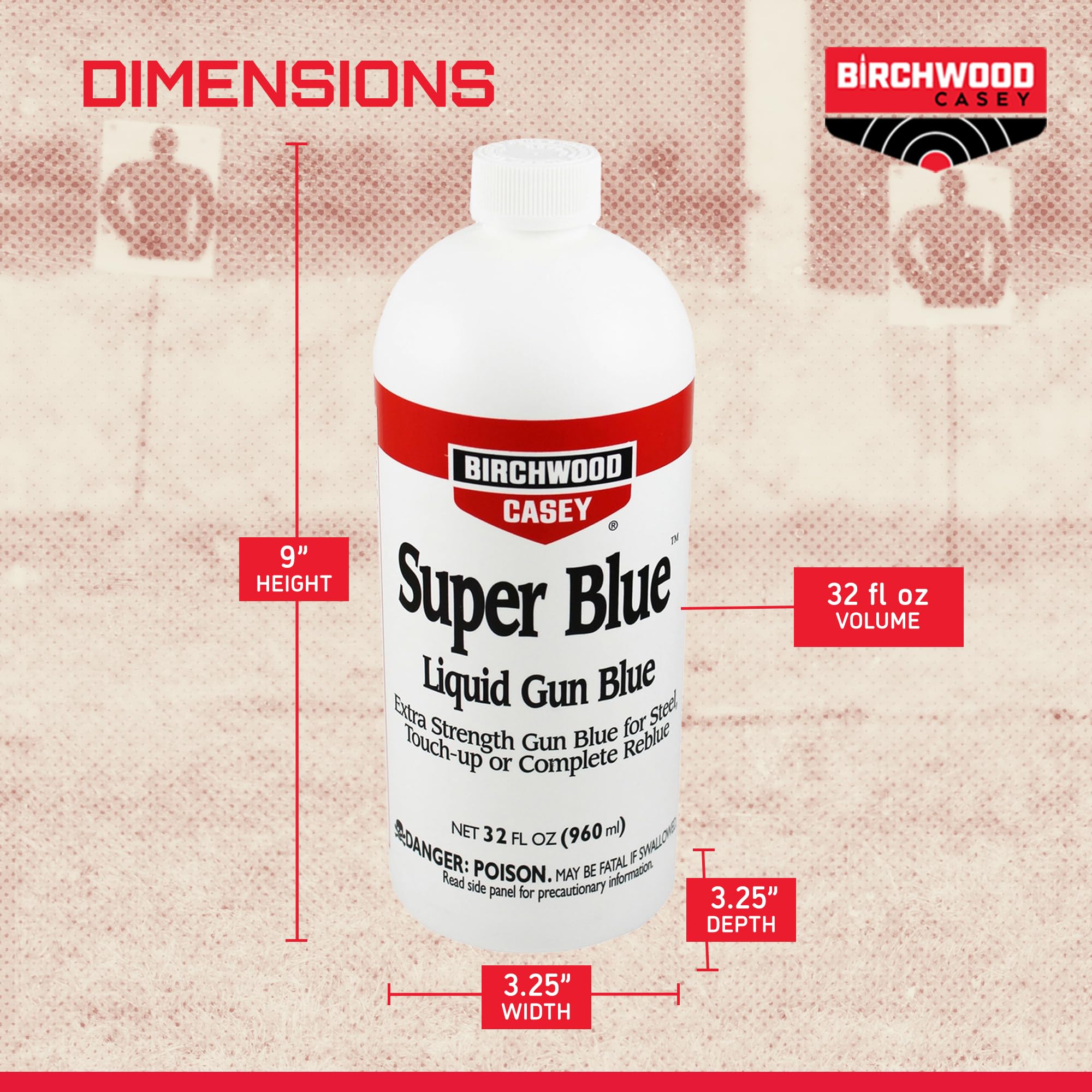 Birchwood Casey Liquid Gun Blue Super Blue with Double Strength Design for Rifles, Pistols, Revolvers, Shotguns, and Other Firearms, Blue