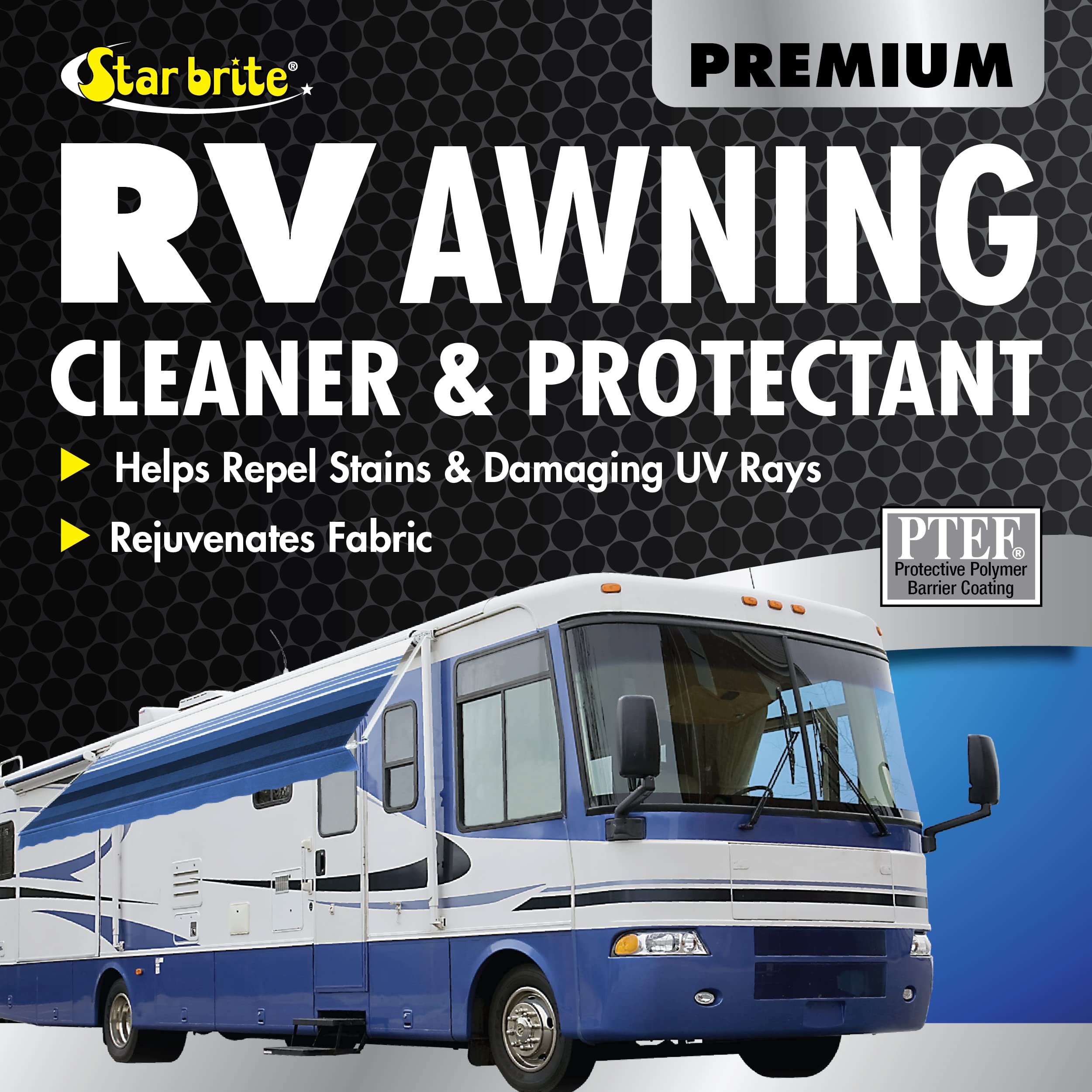 Premium STAR BRITE RV Awning Cleaner & Protectant Spray - Powerful Stain Remover for Fabric & Vinyl Awnings, Ideal for Outdoor Furniture & RV Fabrics - 32 OZ (071332)