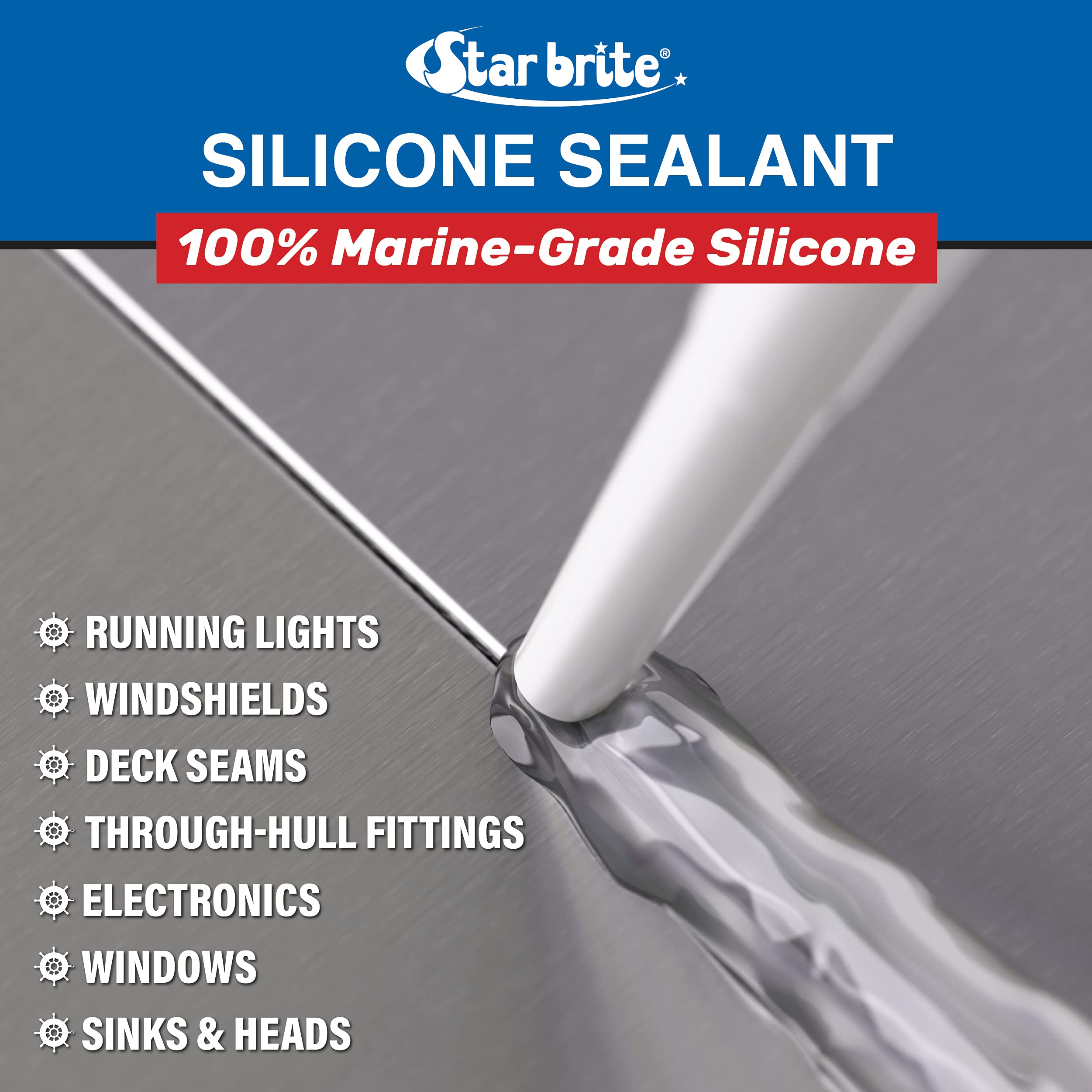 Silicone Sealant STAR BRITE Black 2.8 OZ. (082103)