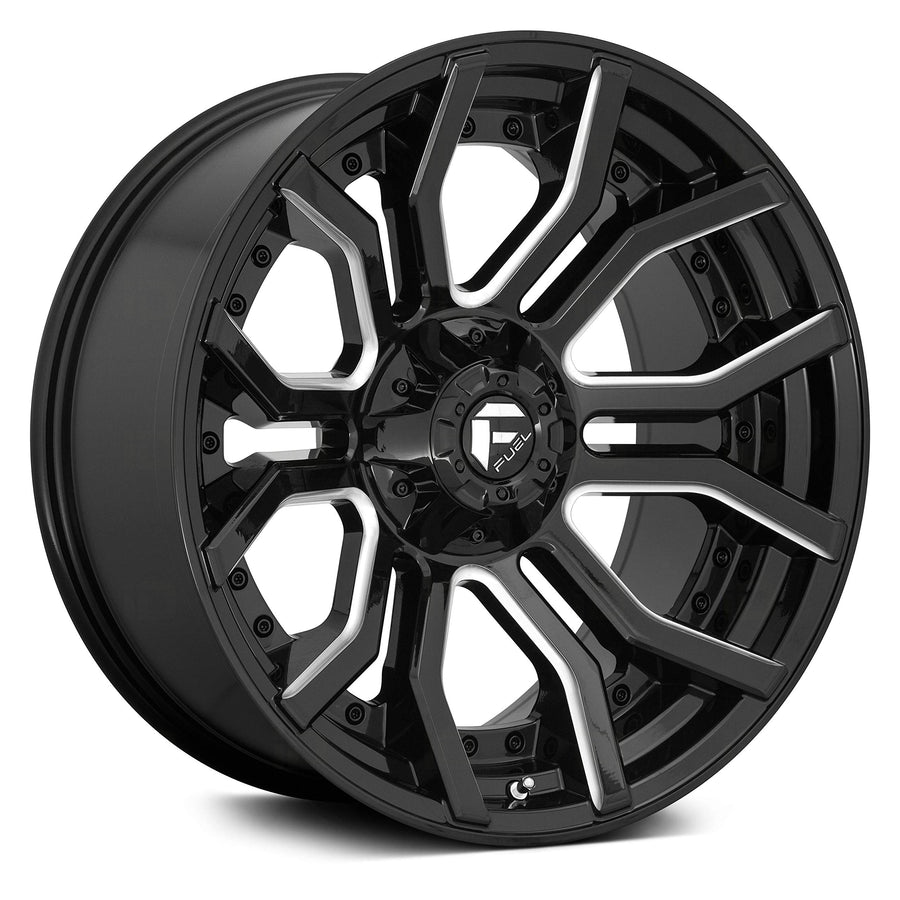24x12 Fuel D711 Rage 6x135/6x5.5" -44mm Black/Milled Wheel Rim 24" Inch