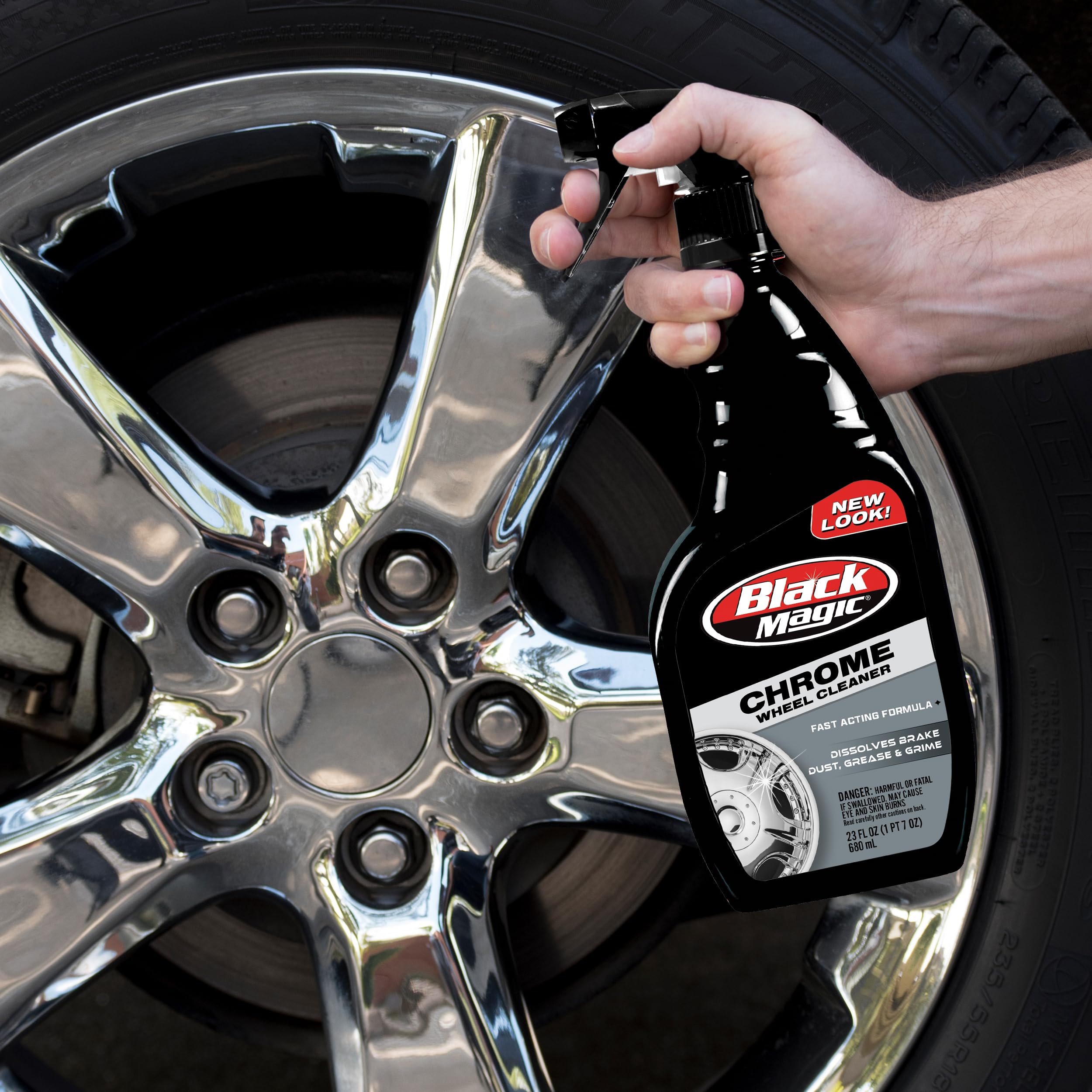 Chrome Wheel Cleaner Black Magic 120005, 23 oz.