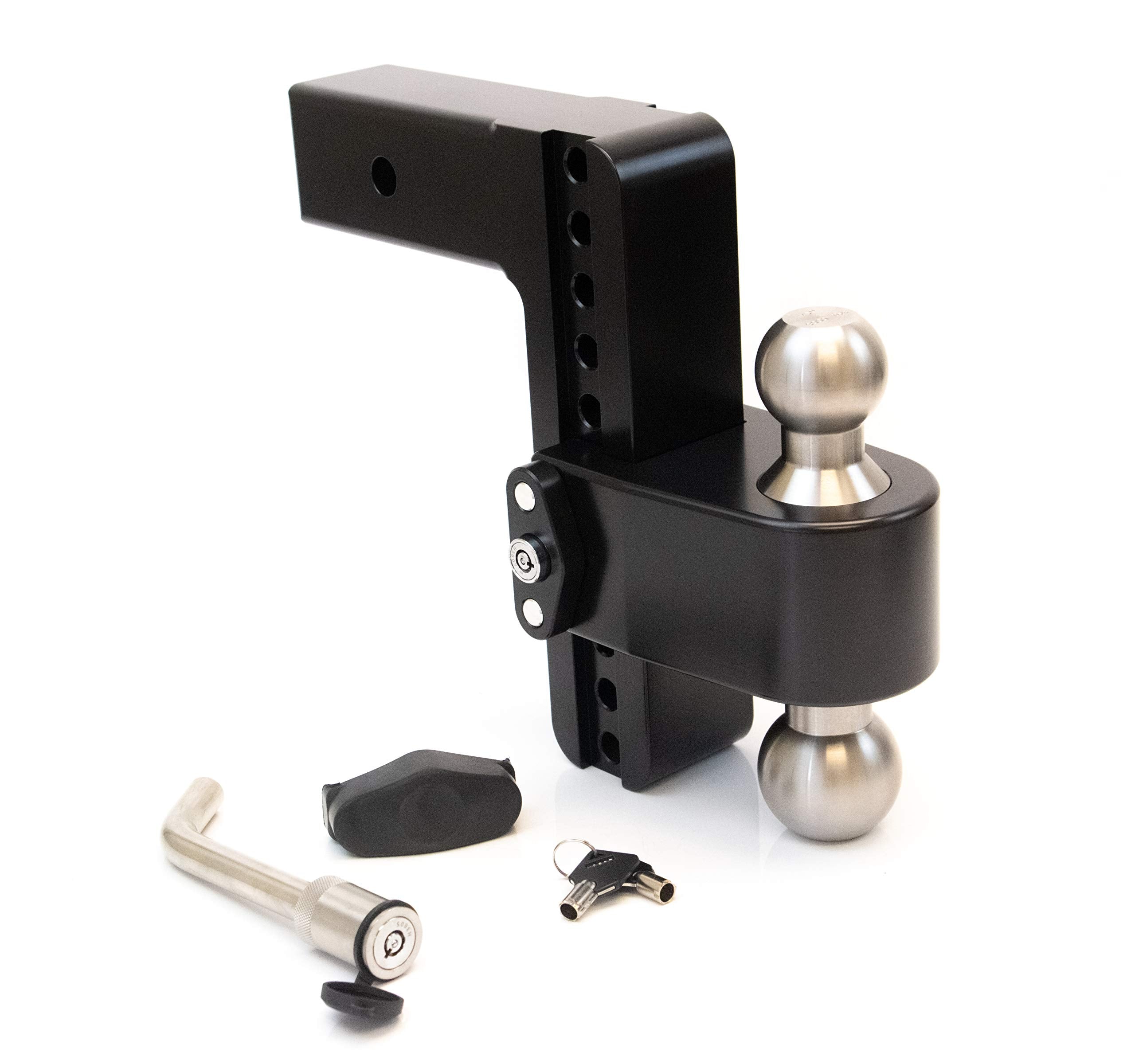 Drop Hitch Receiver Weigh Safe LTB8-2.5-KA-CER-BLA: 2.5 Inches Adjustable, Black