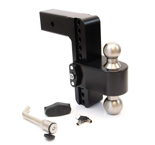 Drop Hitch Receiver Weigh Safe LTB8-2.5-KA-CER-BLA: 2.5 Inches Adjustable, Black