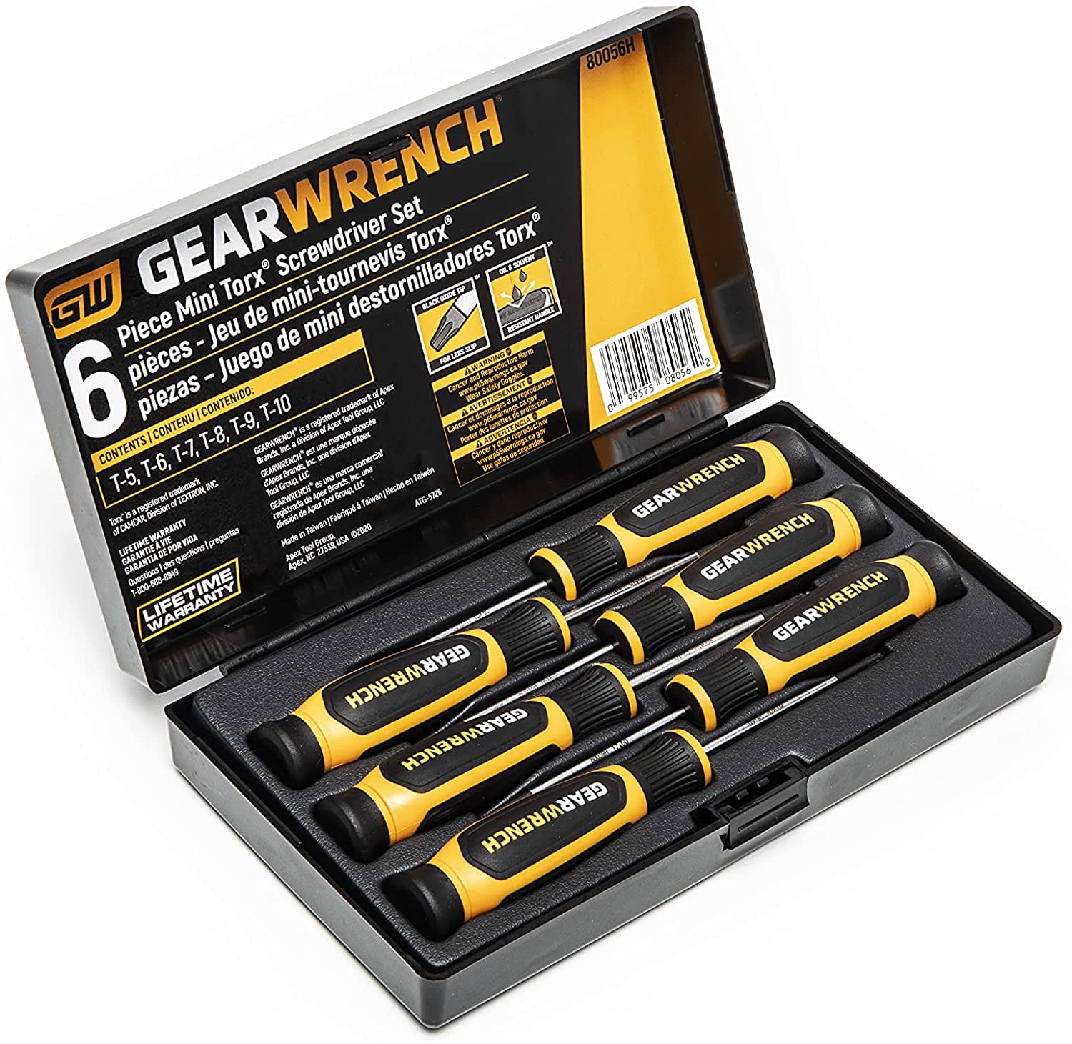 6 Pc. GEARWRENCH Torx Mini Dual Material Screwdriver Set - 80056H