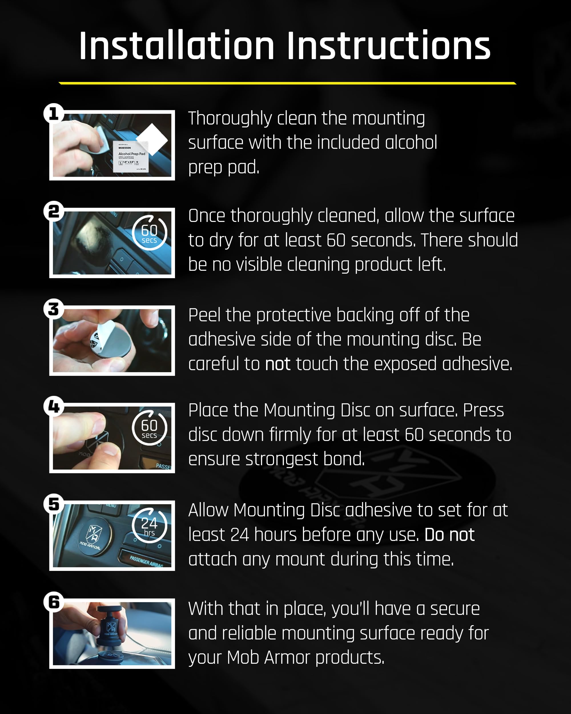 Mob Armor Accessory TabNetic Surface mounting disc, Compatible with alll Magnetic Tablet Mounts. Includes Two Large mounting disc with Adhesive.