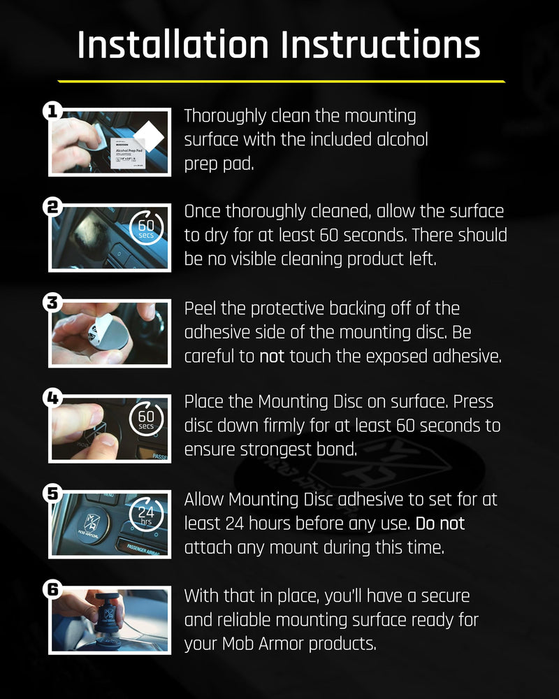 Mob Armor Accessory TabNetic Surface mounting disc, Compatible with alll Magnetic Tablet Mounts. Includes Two Large mounting disc with Adhesive.
