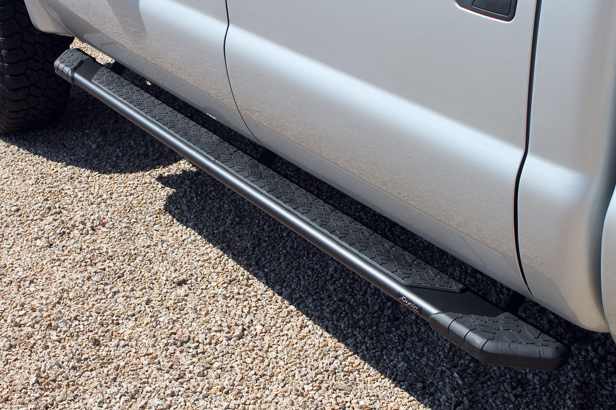 Running Boards Raptor Series Steps 5in Treadsteps Black Aluminum Compatible with 99-16 F-250/F-350 Super Duty Crew Cab
