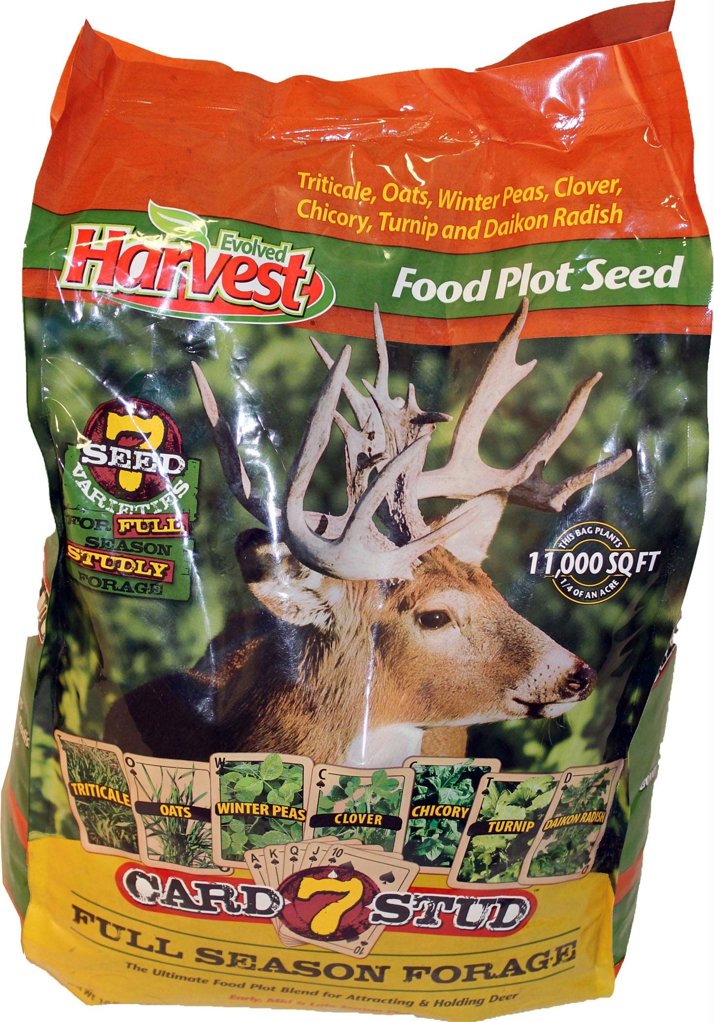 7 Card Stud EVOLVED HARVEST Adaptive Food Plot Seed - Full Season High-Protein & Minerals Forage for Deer