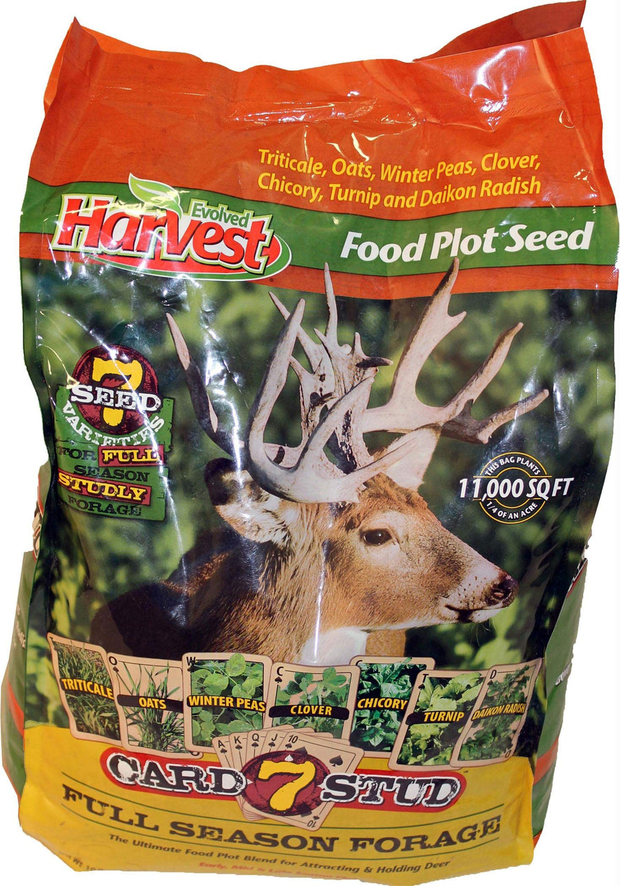 7 Card Stud EVOLVED HARVEST Adaptive Food Plot Seed - Full Season High-Protein & Minerals Forage for Deer