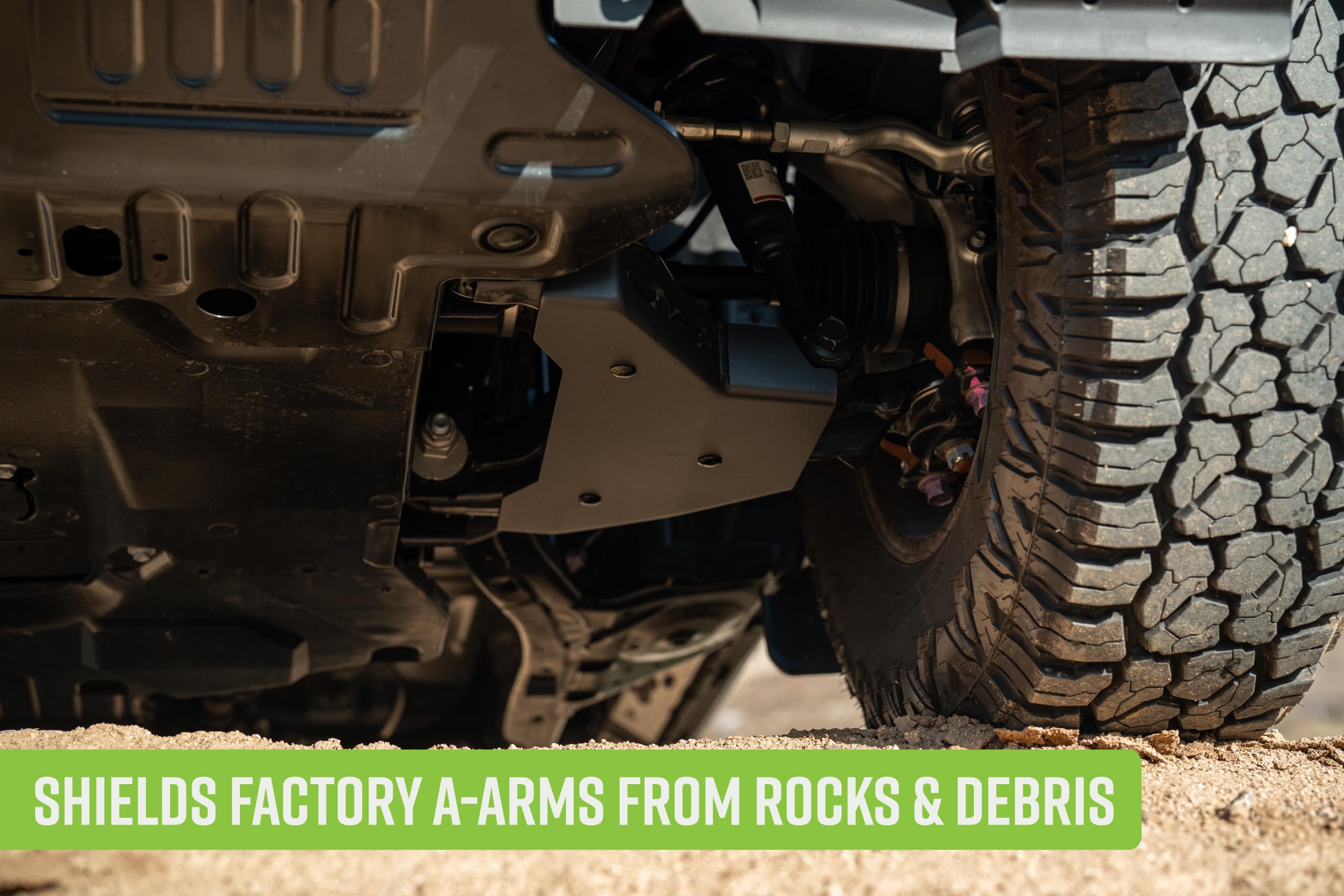 A-Arm Skid Plates DV8 Offroad for 2024-2025 Toyota Land Cruiser | Shields Factory A-Arms from Rocks & Debris | Reinforced Front Ends for Max Protection | Included Carriage Bolt Hardware | Steel | Pair