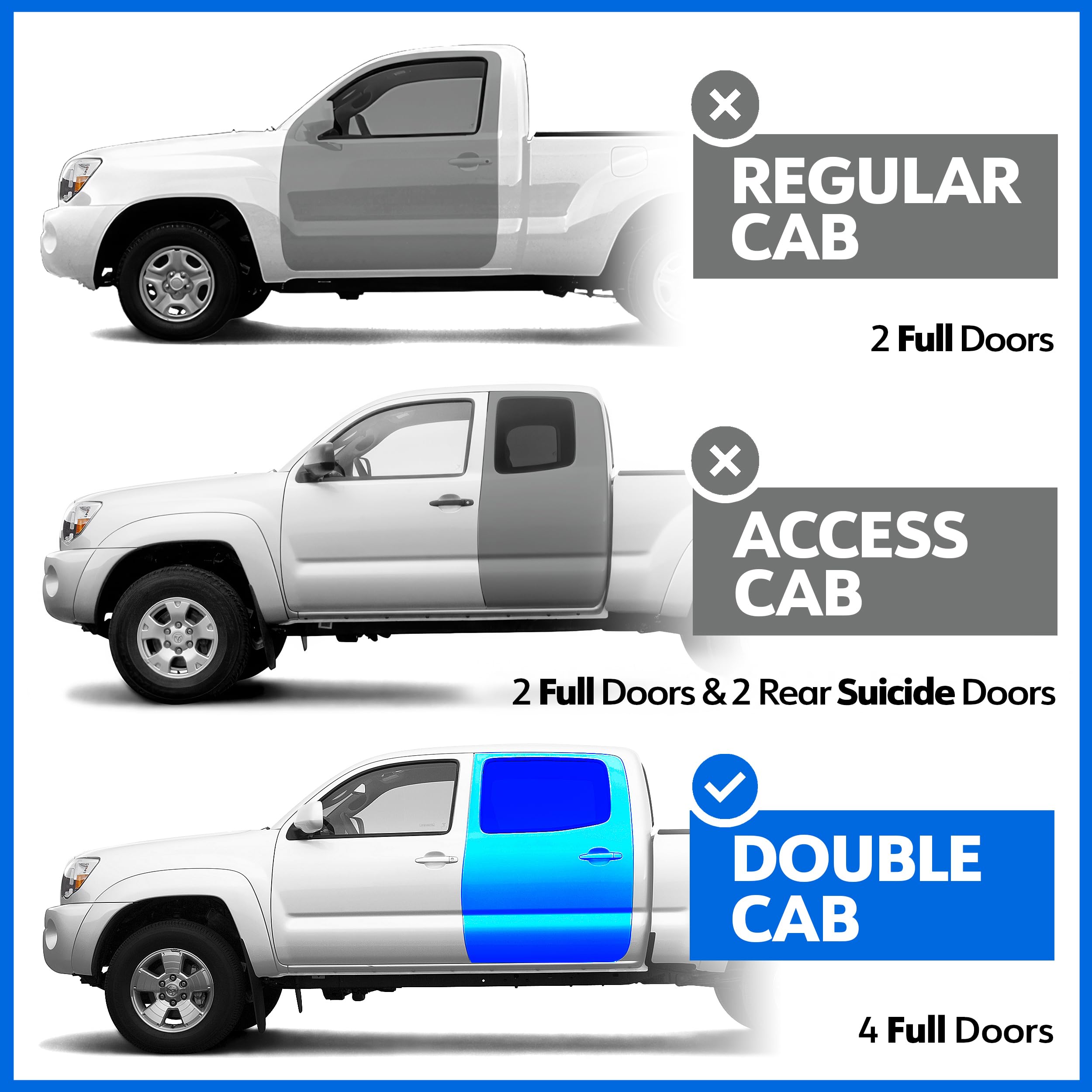 Tyger Auto Compatible Star Armor with 2005-2023 Toyota Tacoma | Double Cab | TG-AM2T20048 | Side Step Rails Nerf Bars Running Boards