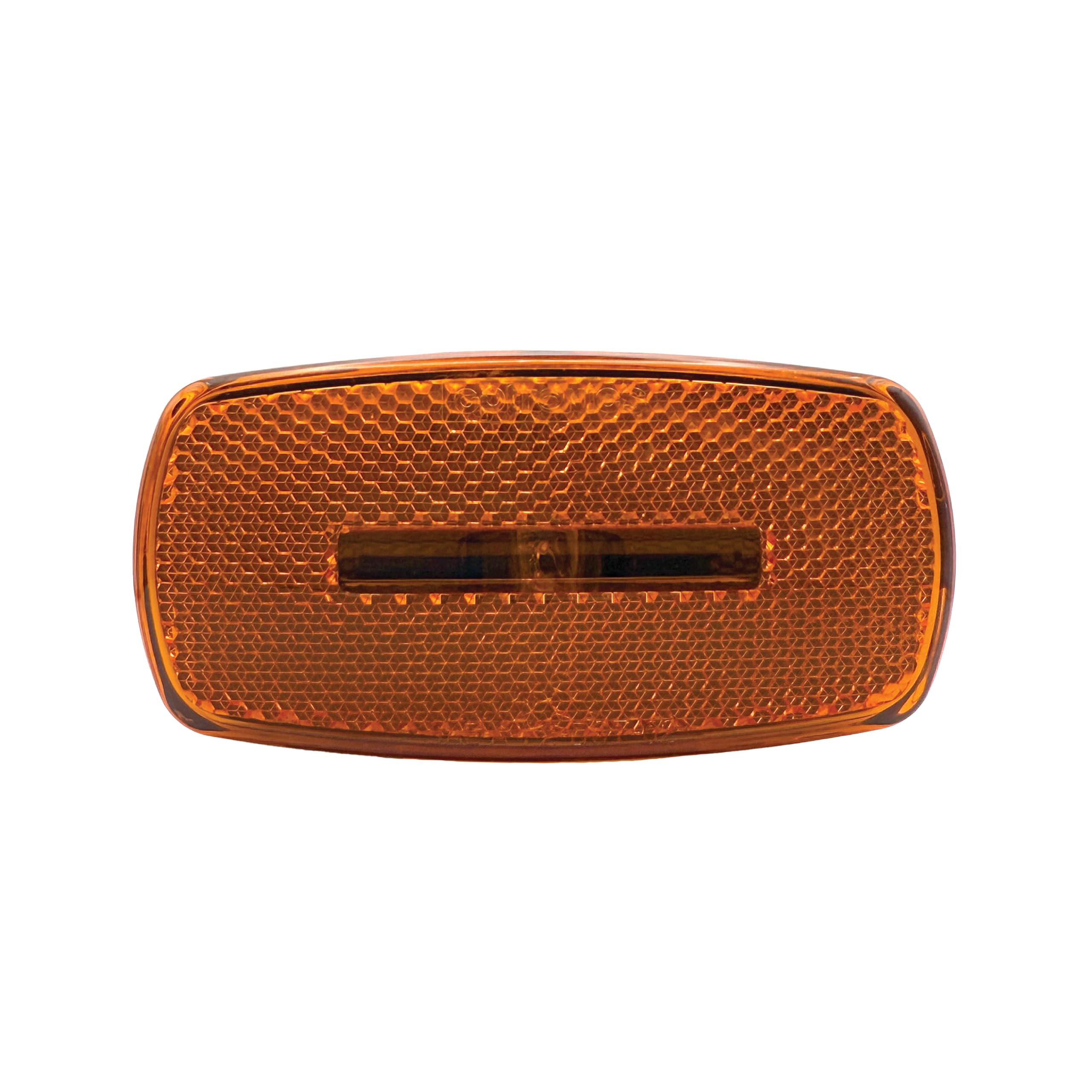 Amber RV Designer L916 Oblong Reflex Incandescent Marker Light With Black Base, DOT‑Compliant