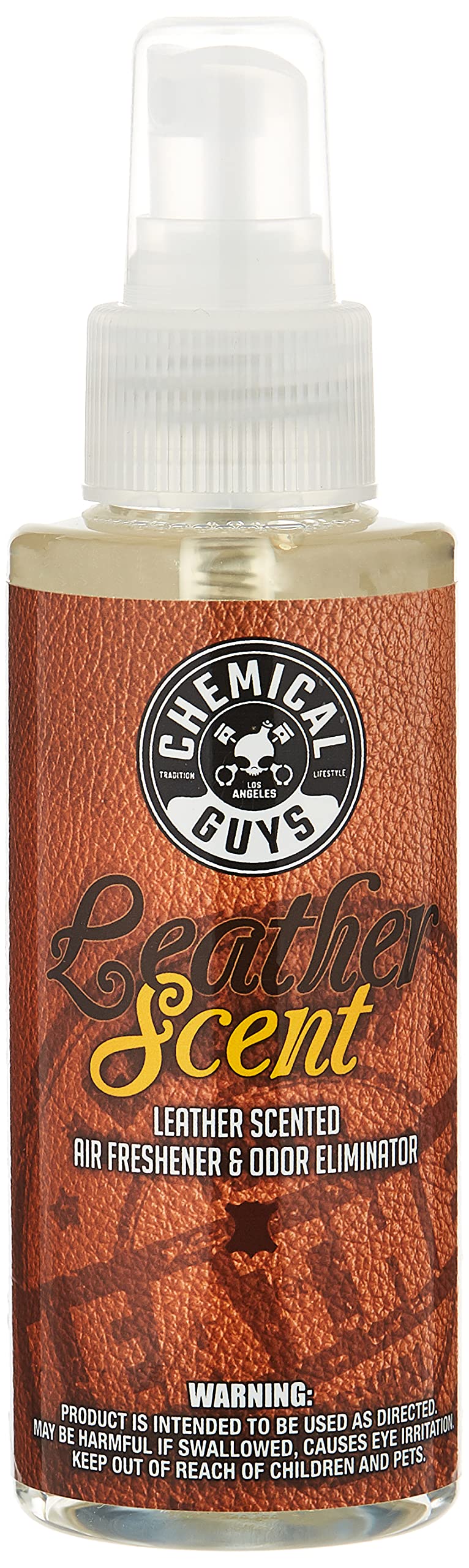 Chemical Guys Leather Scent AIR_102_04 Premium Air Freshener and Odor Eliminator, Long-Lasting, Just Like New Scent for Cars, Trucks, SUVs, RVs & More, 4 fl oz