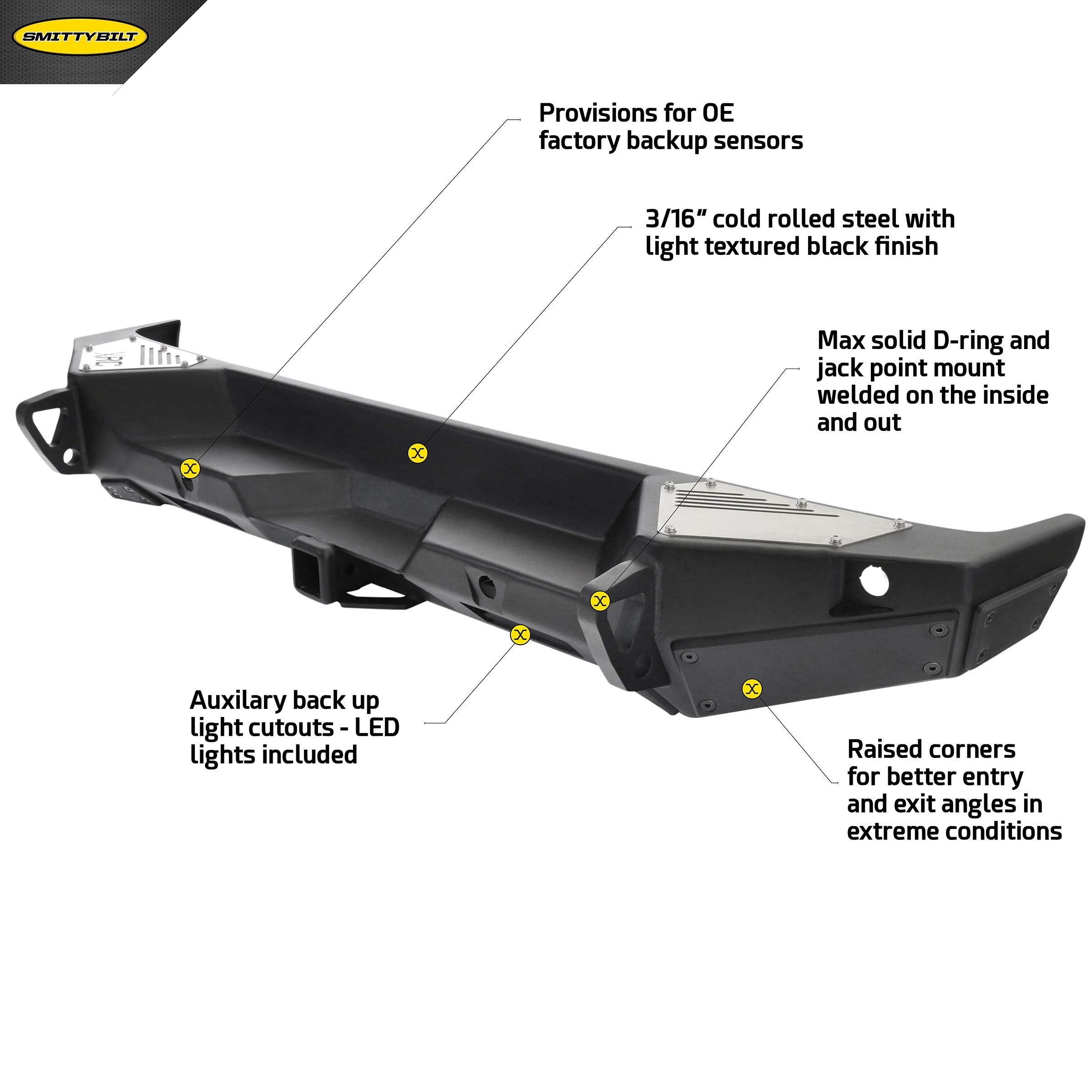 Gen2 Smittybilt 77858 XRC Rear Bumper for 2018 Jeep Wrangler JL 2/4 Door