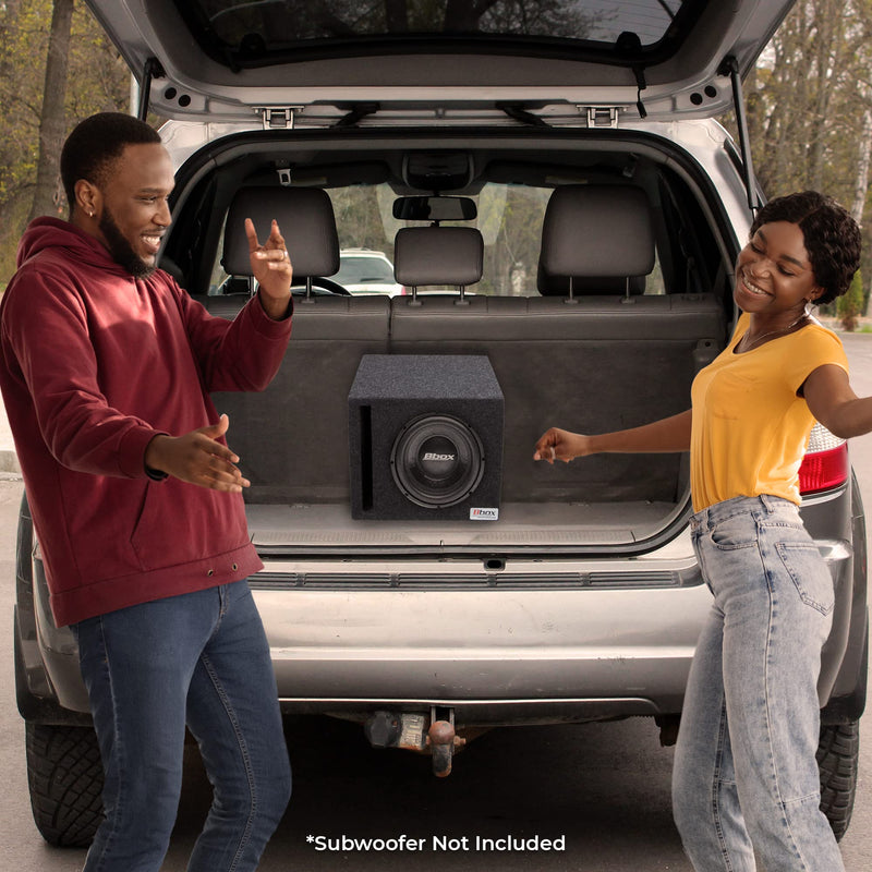 10” Bbox Pro-Tuned Single Vented Subwoofer Carpeted Enclosure - Subwoofer Box Improves Audio Quality, Sound & Bass,Charcoal
