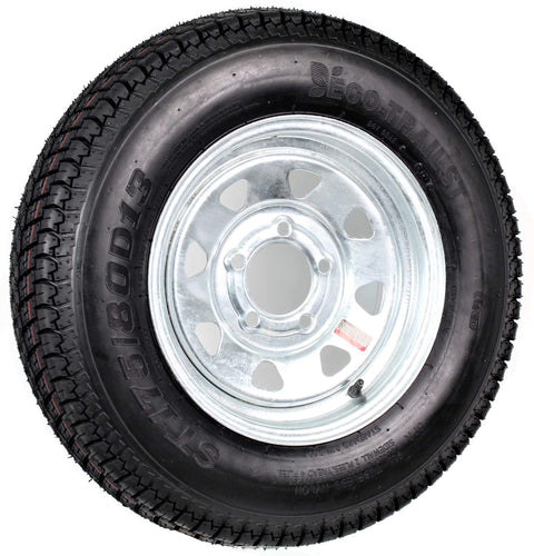 eCustomRim Trailer Tire On Rim 175/80D13 ST175/80 13 in. LRB 5 Bolt Galvanized Spoke Wheel