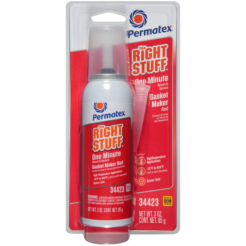 Permatex Right Stuff 34423 1 Minute Red High Temperature Gasket Maker, 3 oz