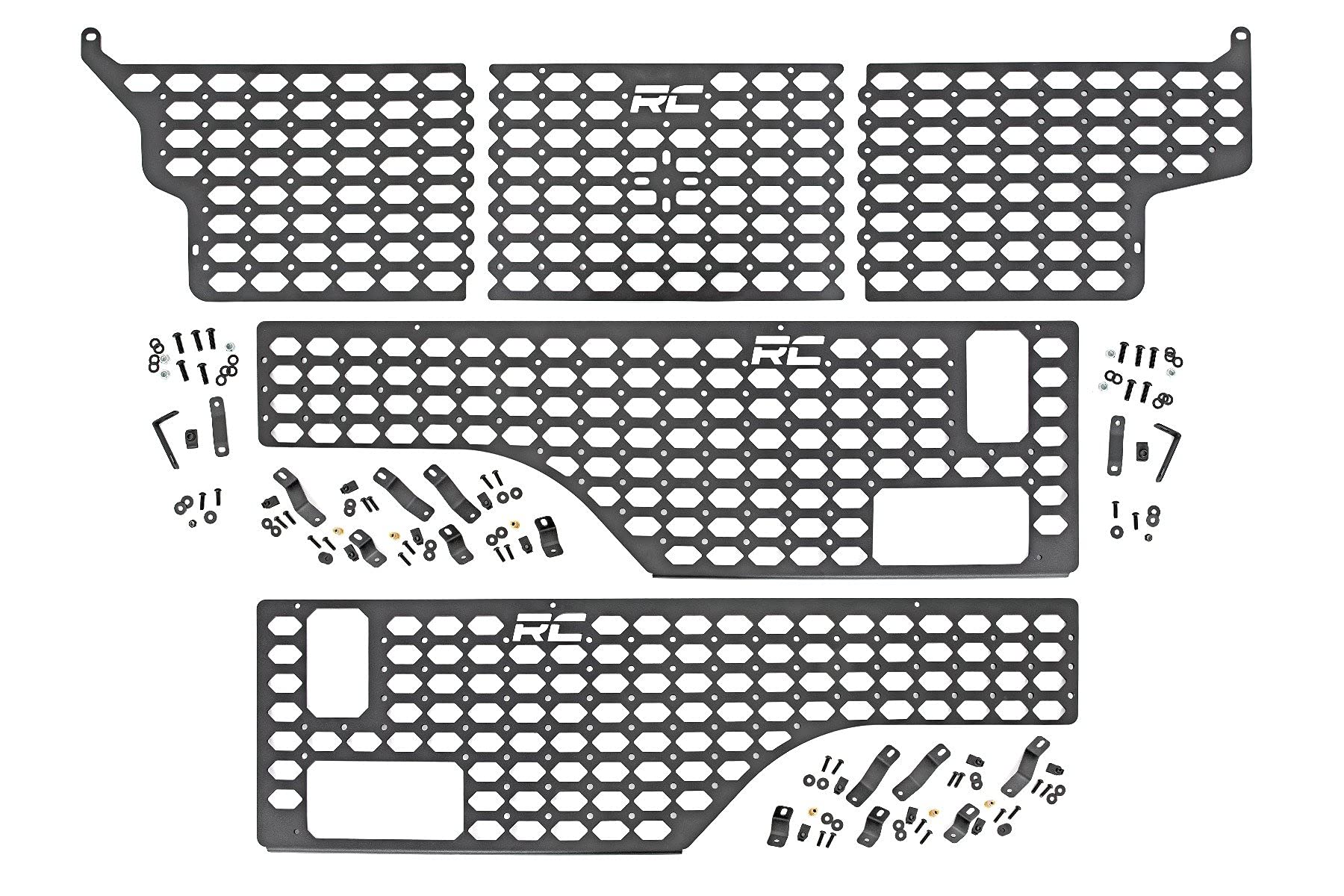 Molle Panel Rack System Rough Country for Jeep Gladiator JT (2020-2024) - 3 Bedside Combo Kit