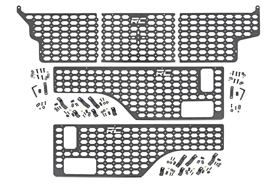 Molle Panel Rack System Rough Country for Jeep Gladiator JT (2020-2024) - 3 Bedside Combo Kit