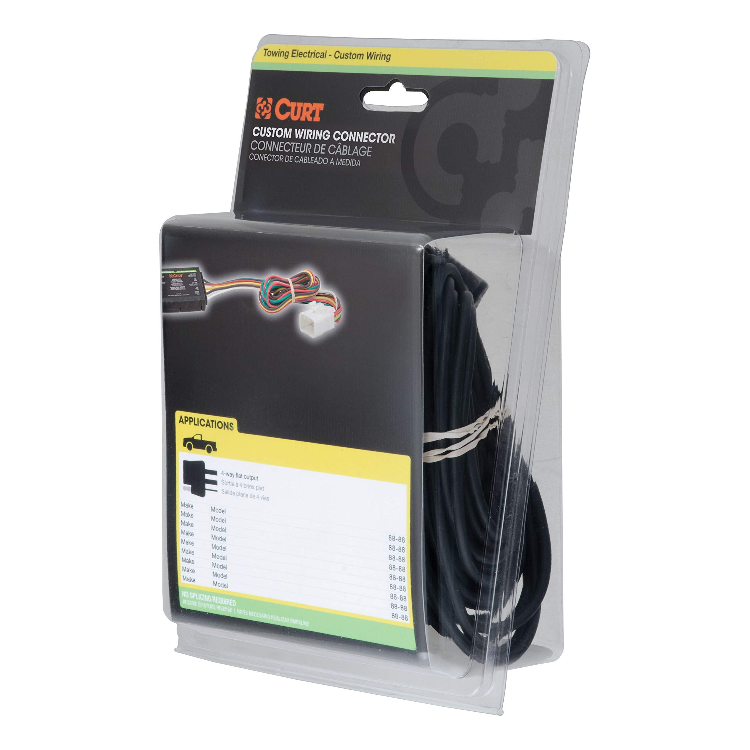 CURT 56420 Custom Vehicle-Side 4-Pin Trailer Wiring Harness, Select Hyundai Palisade, Santa Fe, Kia Telluride