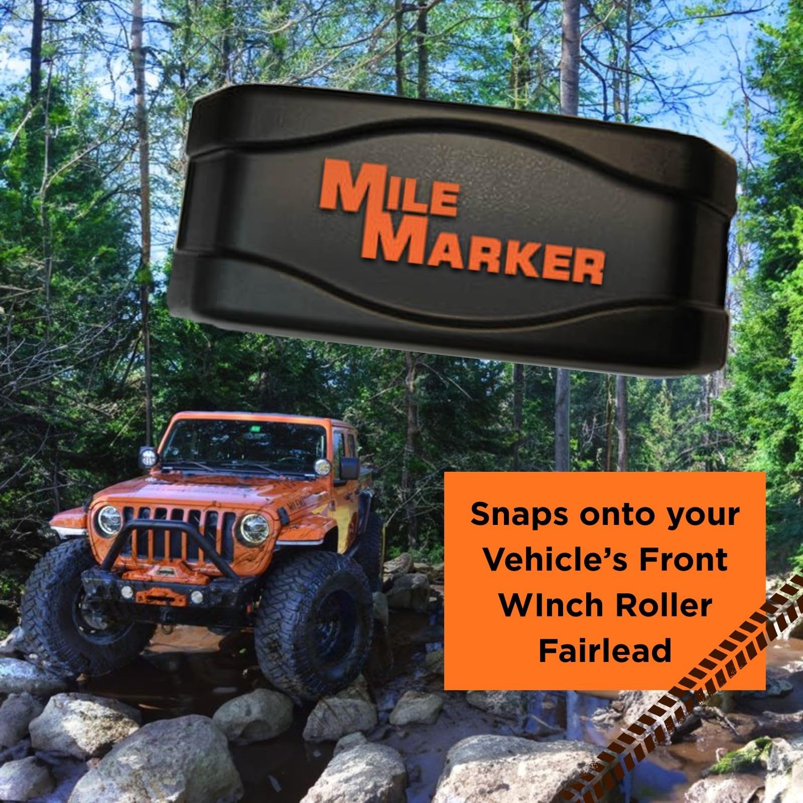 Mile Marker Roller Fairlead Cover 8402 - Impact Resistant Cover, Weather-Resistant, Protects Roller Wheels and Bearings from Mud, Road Debris, Elements