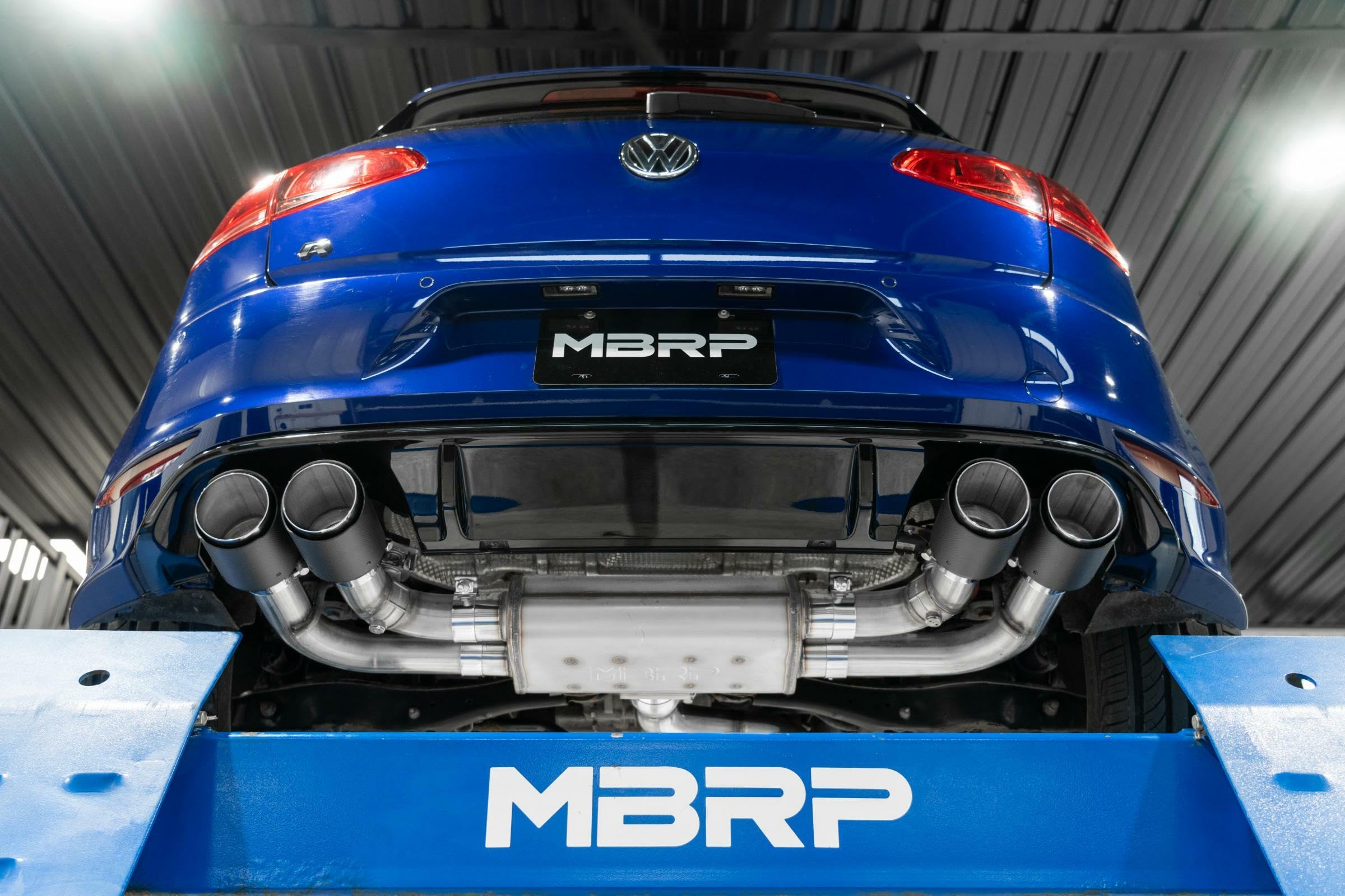 15-19 VW Golf R MBRP 3 in Cat Back w/ 4 in OD Quad Carbon Fiber Tips - T304