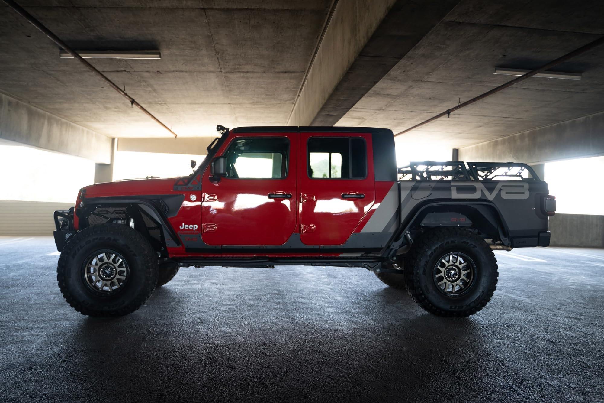 Slim Fender Flares DV8 Offroad for the 2020-2024 Jeep Gladiator JT | Front & Rear | Steel Construction | Complete Set of 4 | Plug & Play Dual Stage Running Lights & Turn Signal