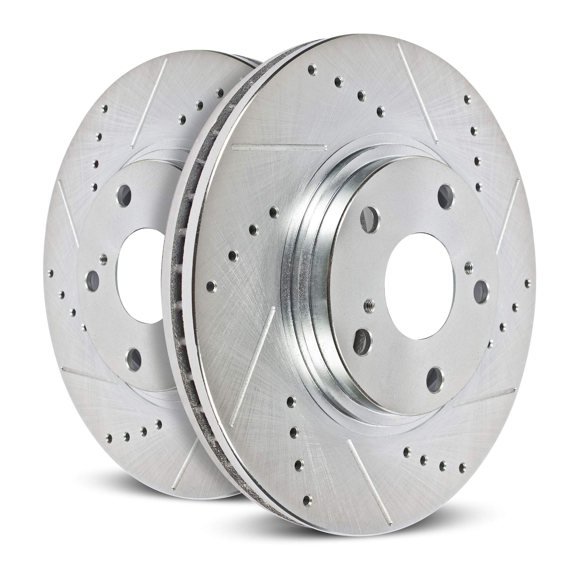 Power Stop Drilled and Slotted JBR1779XPR Rear Brake Rotor Pair For Toyota Corolla 2019-2024 [Model Specific]