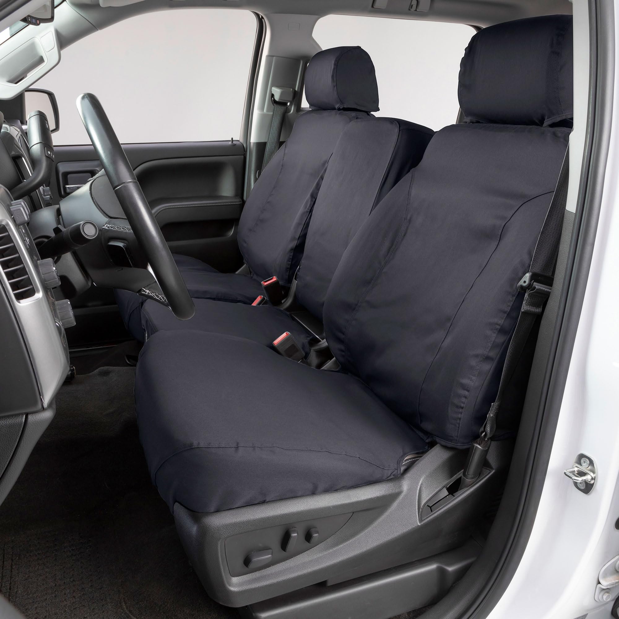 Covercraft Custom Seat Covers Polycotton | Fits 2023-2025 Honda Pilot | 2nd Row 40/20/40 Bench Seat, Charcoal