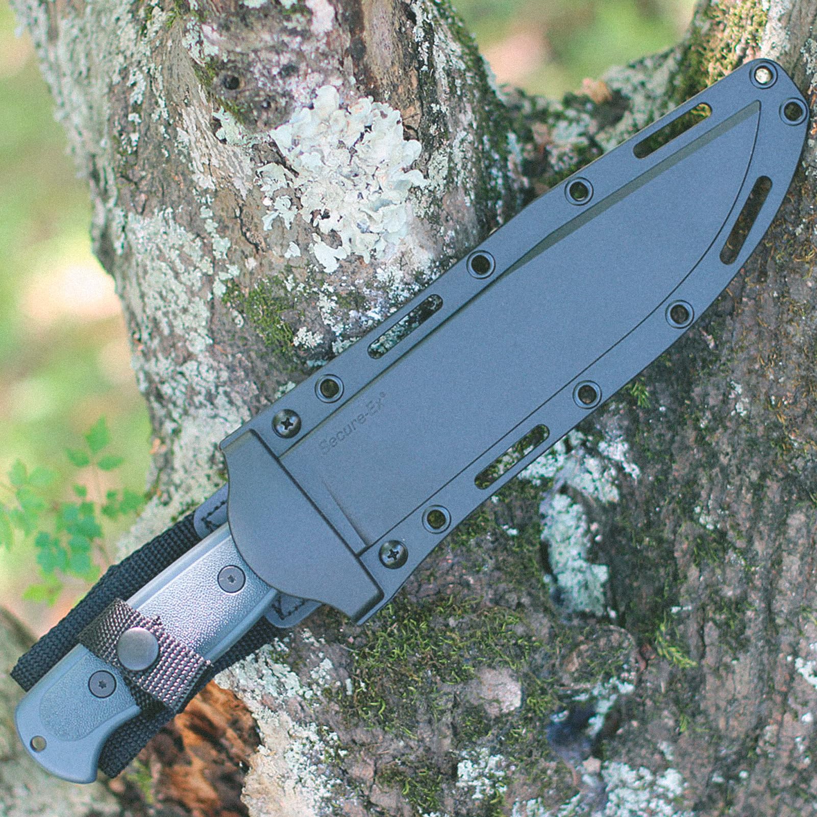 Cold Steel Survivalist Drop Forged 8" 52100 High-Carbon Steel Clip Point Fixed Blade EDC Tactical Hunting Utility Knife, 5" Ergonomic Handle, Weather-Resistant Secure-Ex Sheath