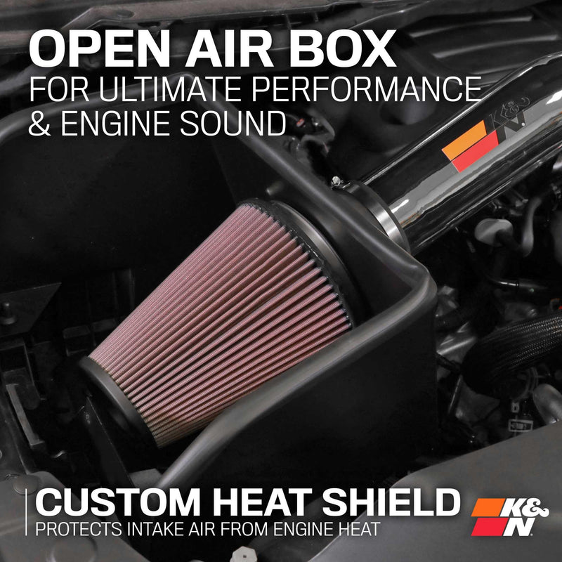 Cold Air Intake System K&N: High-Flow Air Filter, Increase Performance & Towing: Compatible with 2019-2024 RAM 1500, 77-1578KP
