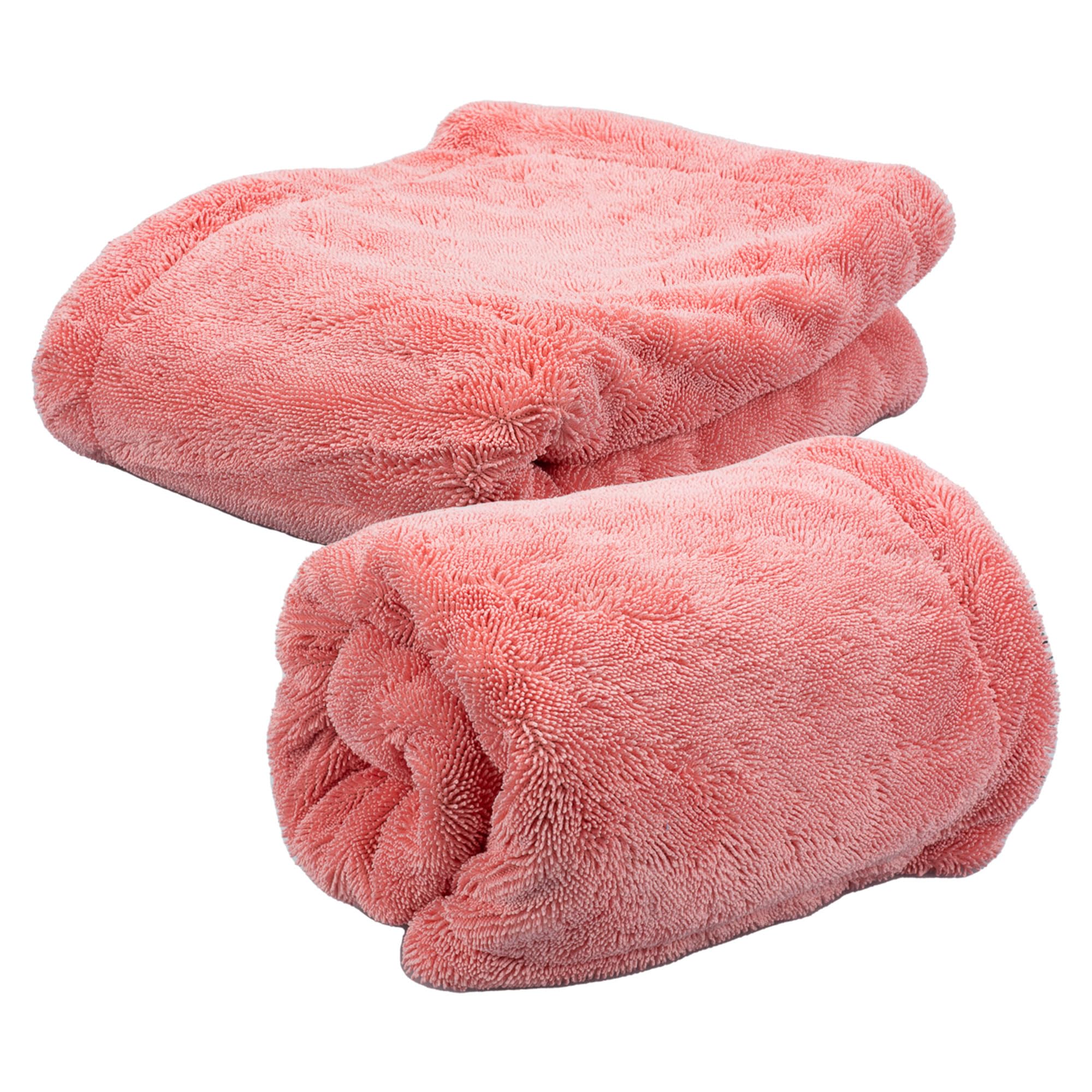 20" x 24" Maxshine Universal Pink Car Drying Towel – 1200 GSM Rinse-Free Double-Sided Microfiber Towel – Plush, Super Absorbent for Car Wash & Detailing