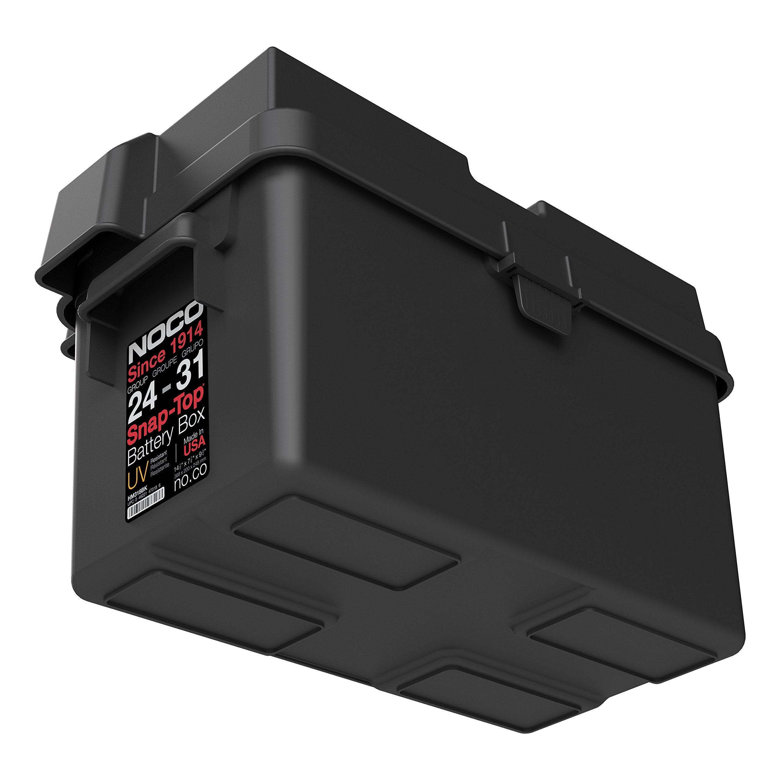 NOCO HM318BKS Snap-Top Battery Box, Group 24-31 12V Outdoor Waterproof Battery Box for Marine, Automotive, RV, Boat, Camper and Travel Trailer Batteries