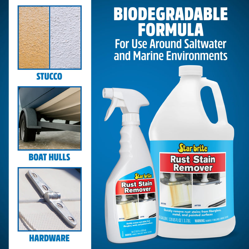Rust Stain Remover Star brite - Clean Corrosion Stains Off Fiberglass, Vinyl, Metal & Painted Surfaces, 128 oz - 1 Gallon