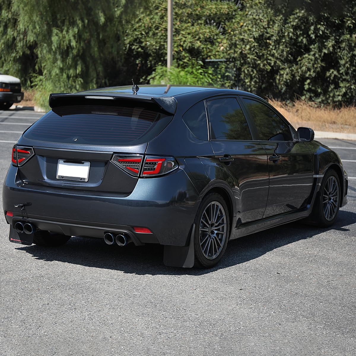 Black Sequential Tail Lights w/Red LED Bar SPEC-D TUNING Compatible with 2008-2014 Subaru Impreza WRX Hatchback, Left + Right Pair Assembly