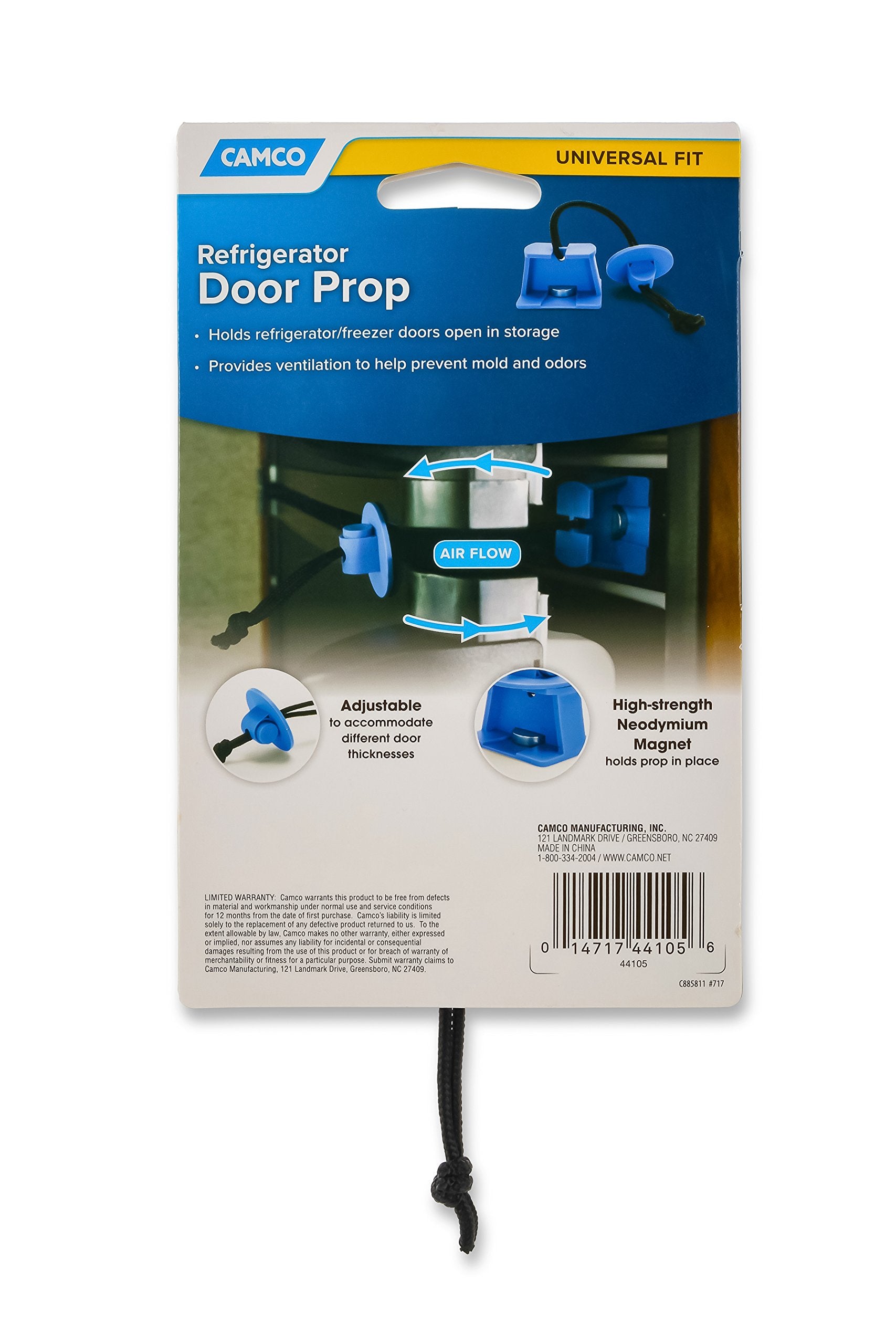 Adjustable Camco 44105 RV Fridge Door Block, Blue