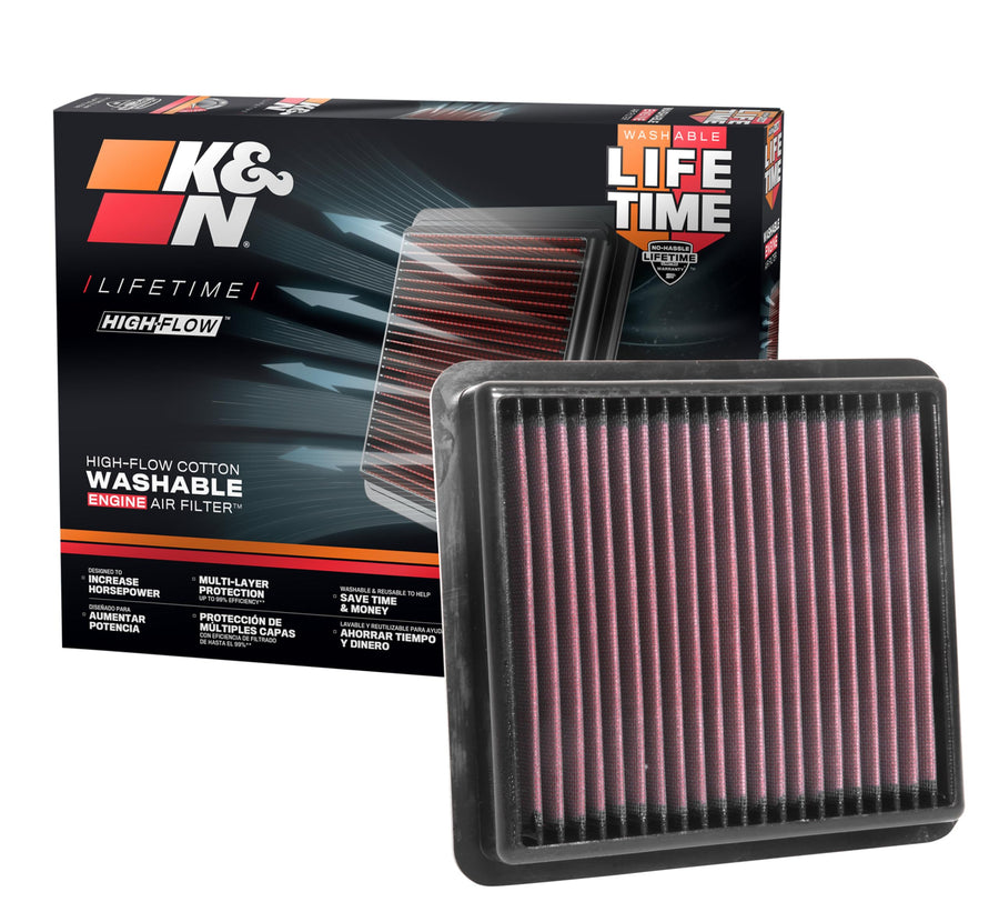 K&N Original High-Flow Lifetime Engine Air Filter: Increase Power: Premium, Washable: Compatible with 2018-2022 HONDA: Accord, 33-5074