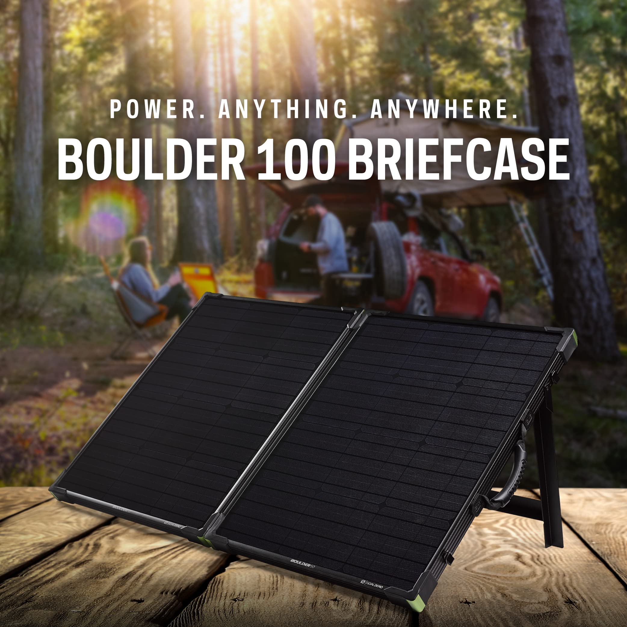 Goal Zero Boulder 100 Briefcase Solar-Panel Charging Kit, 12-Volt Battery Charger, Portable Kit with 10-Amp Charge Controller, Flexible Solar-Panel Pair, and Customizable Connections
