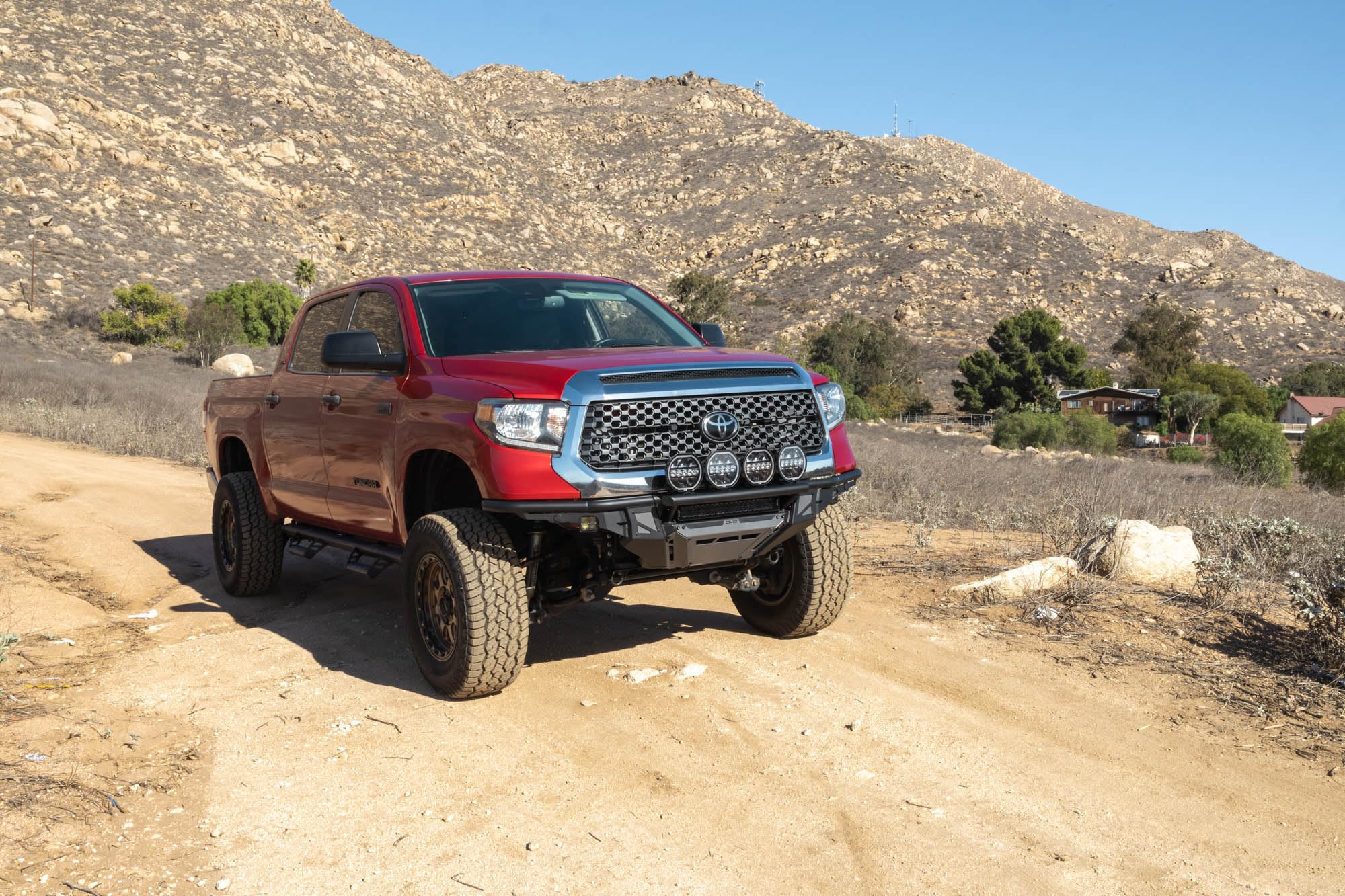 Offroad DV8 Tube Front Bumper for 2014-2021 Toyota Tundra | Blend of High-Speed Desert & Rock Crawling Styles | Center Light Mount | Push Bar w/Integrated Light Mounts | High-Clearance Design | Steel