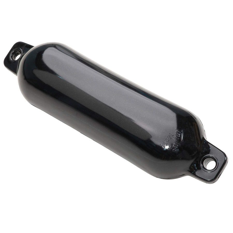 Hull-Gard Taylor Made Inflatable Boat Fender, Black Onyx (10.5" x 30"), Unique Oval Shape, Molded Football Needle Inflation Valve, Seamless Construction, Double Eyelets - 71024