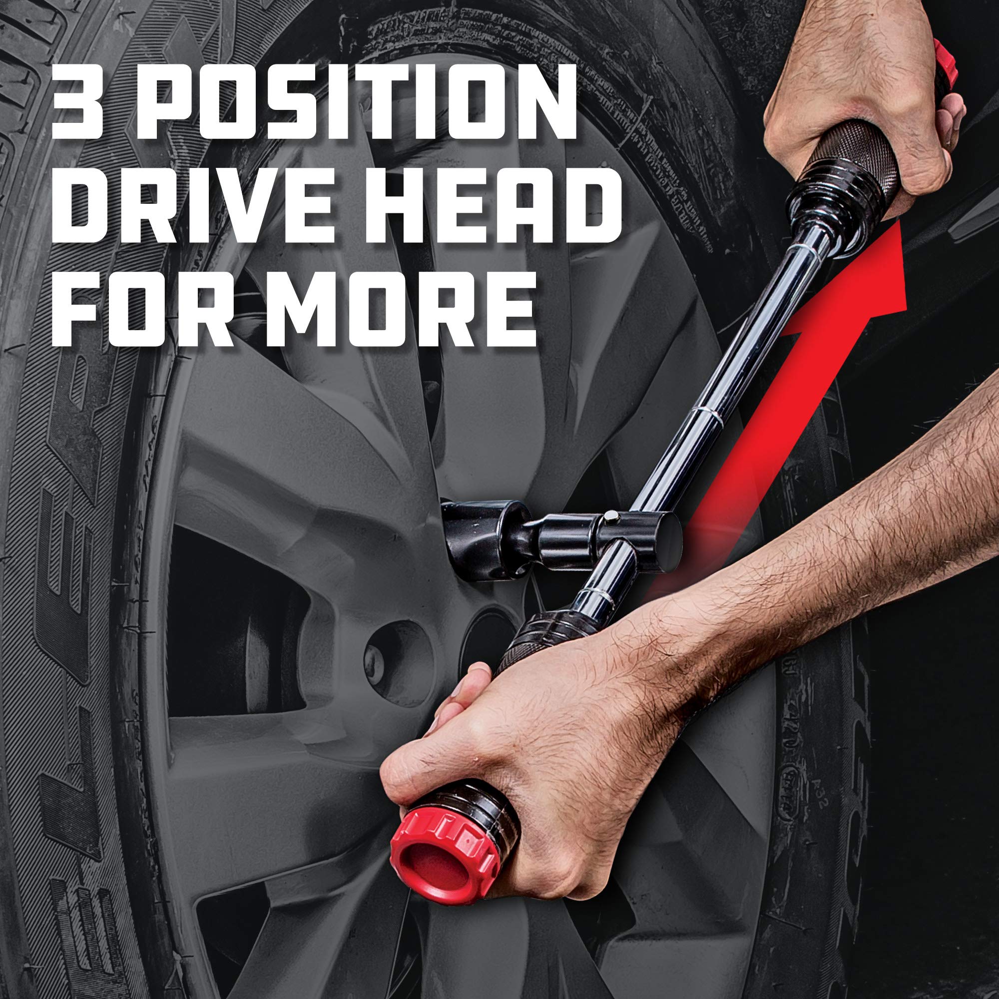 Powerbuilt Universal Billy Club Lug Wrench, Change Vehicle Tires Fast, Break Loose Lug Nuts, Emergency Car Roadside Services - 642250 Large