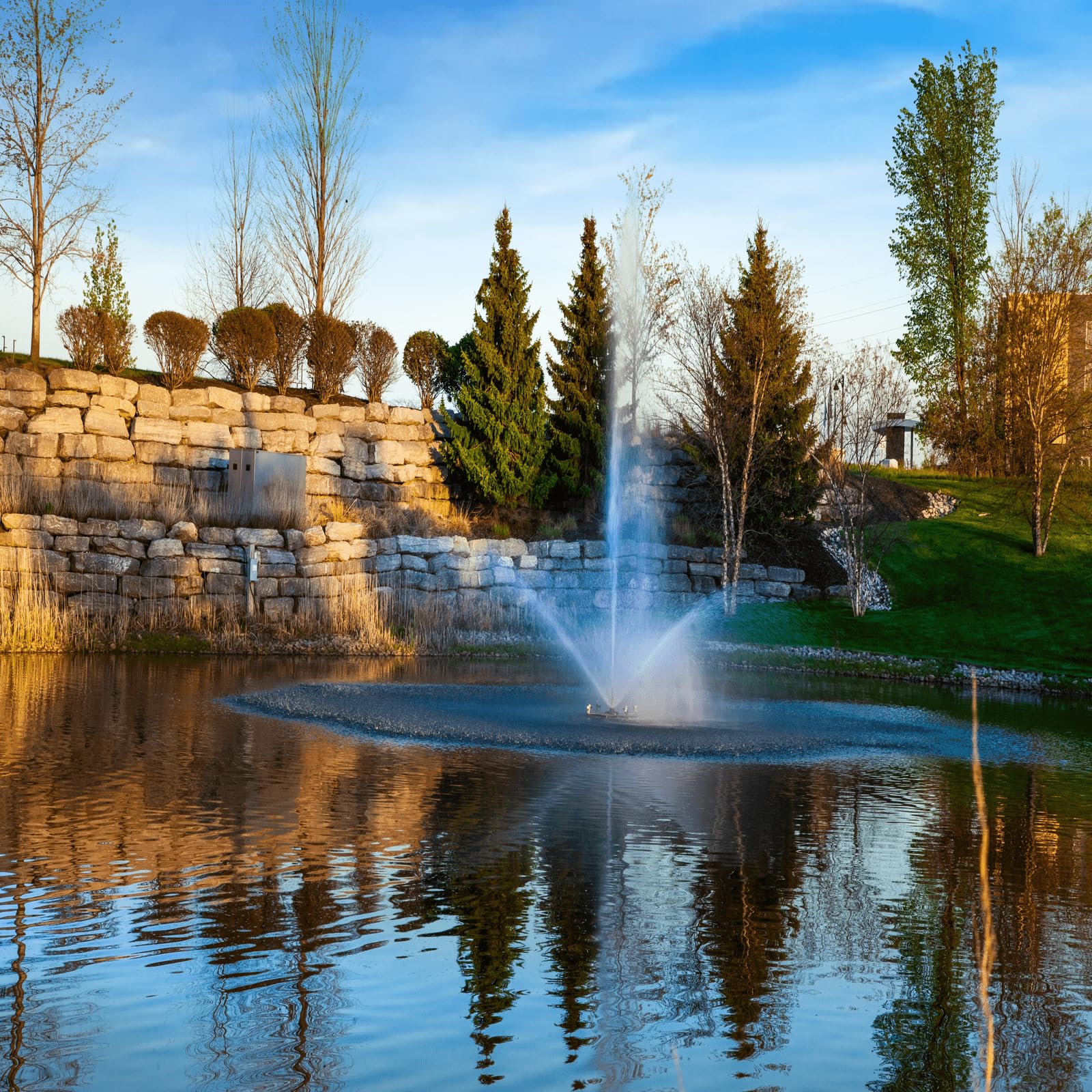 Scott Aerator Fountain Skyward - 1/2 HP 230V Pond Aerator with 70 ft. Electric Cord | Aerating for Lakes & Ponds | Maintenance Free Stainless Steel