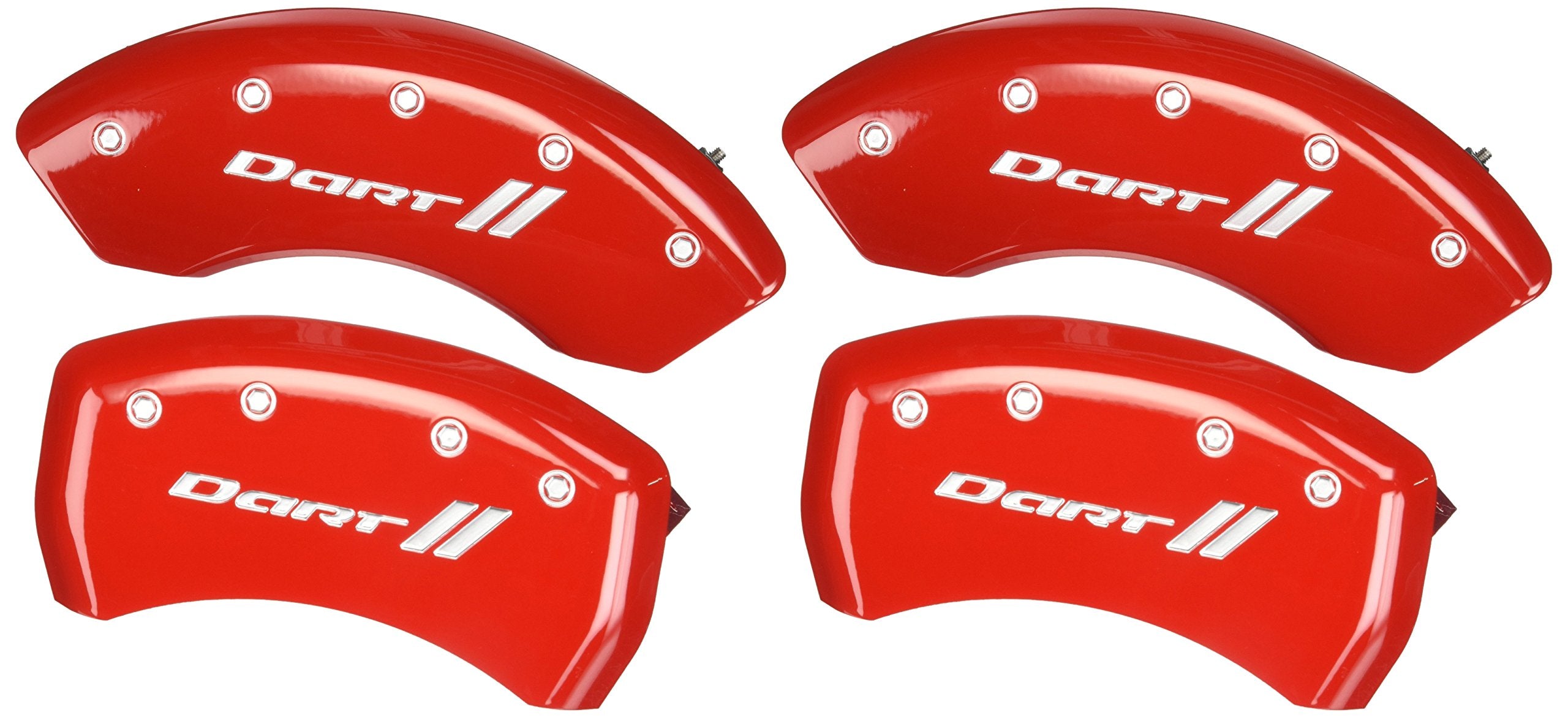Caliper Covers MGP 12199SDRTRD with Red Powder Coat Finish, (Set of 4)