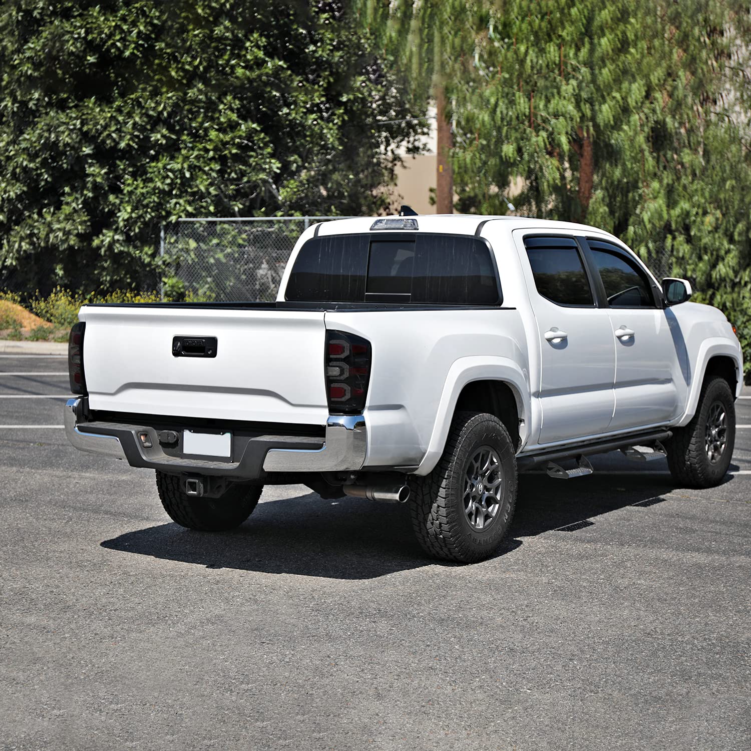 Glossy Black Smoke SPEC-D TUNING LED Tail Lights w/Sequential DRL Strips Compatible with 2016-2022 Toyota Tacoma, Left + Right Pair Assembly