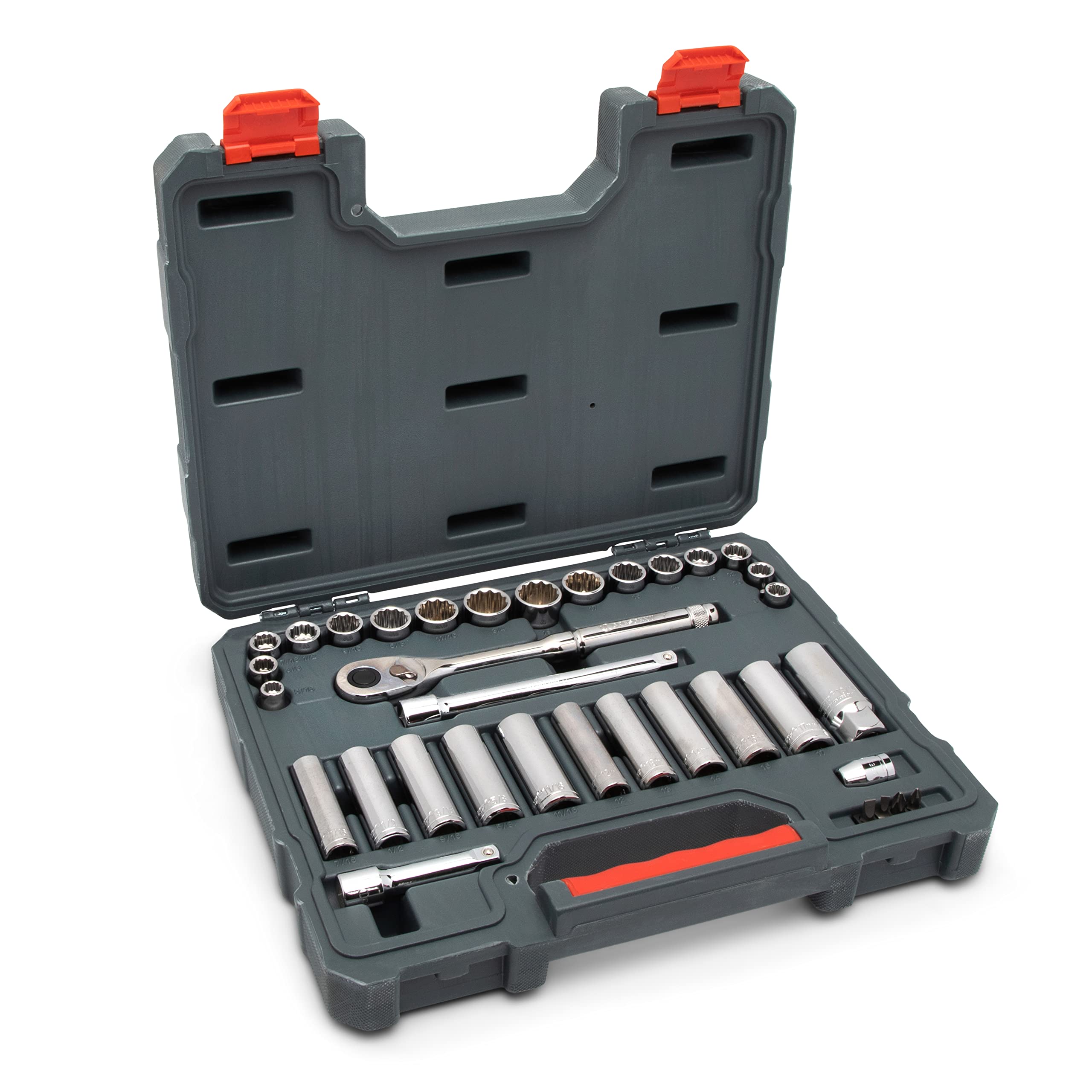 Crescent 35 Piece 6 and 12 Point 3/8" Drive Standard & Deep SAE/Metric Mechanics Tool Set - CTK35